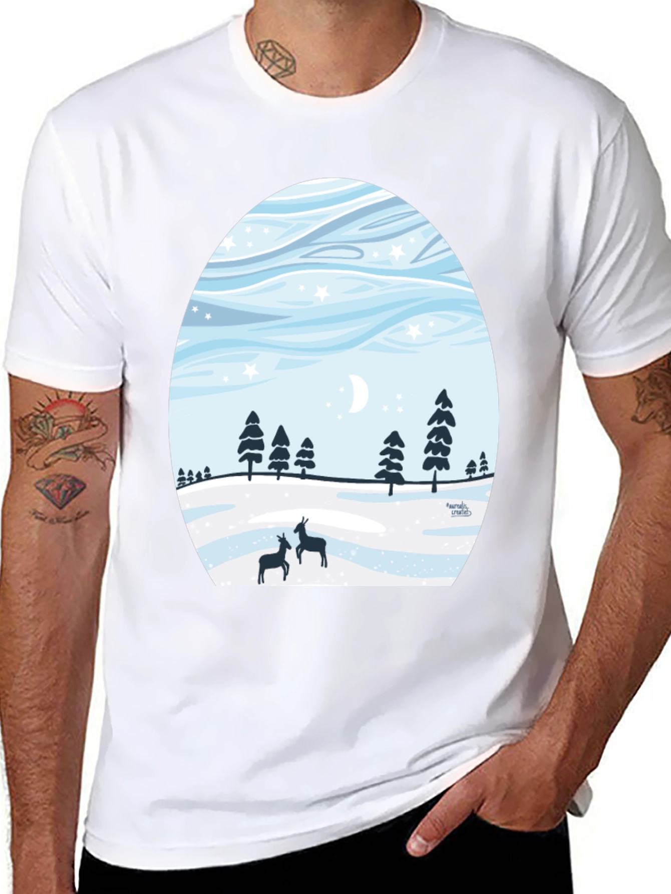 Winter Deer Scene T-Shirt