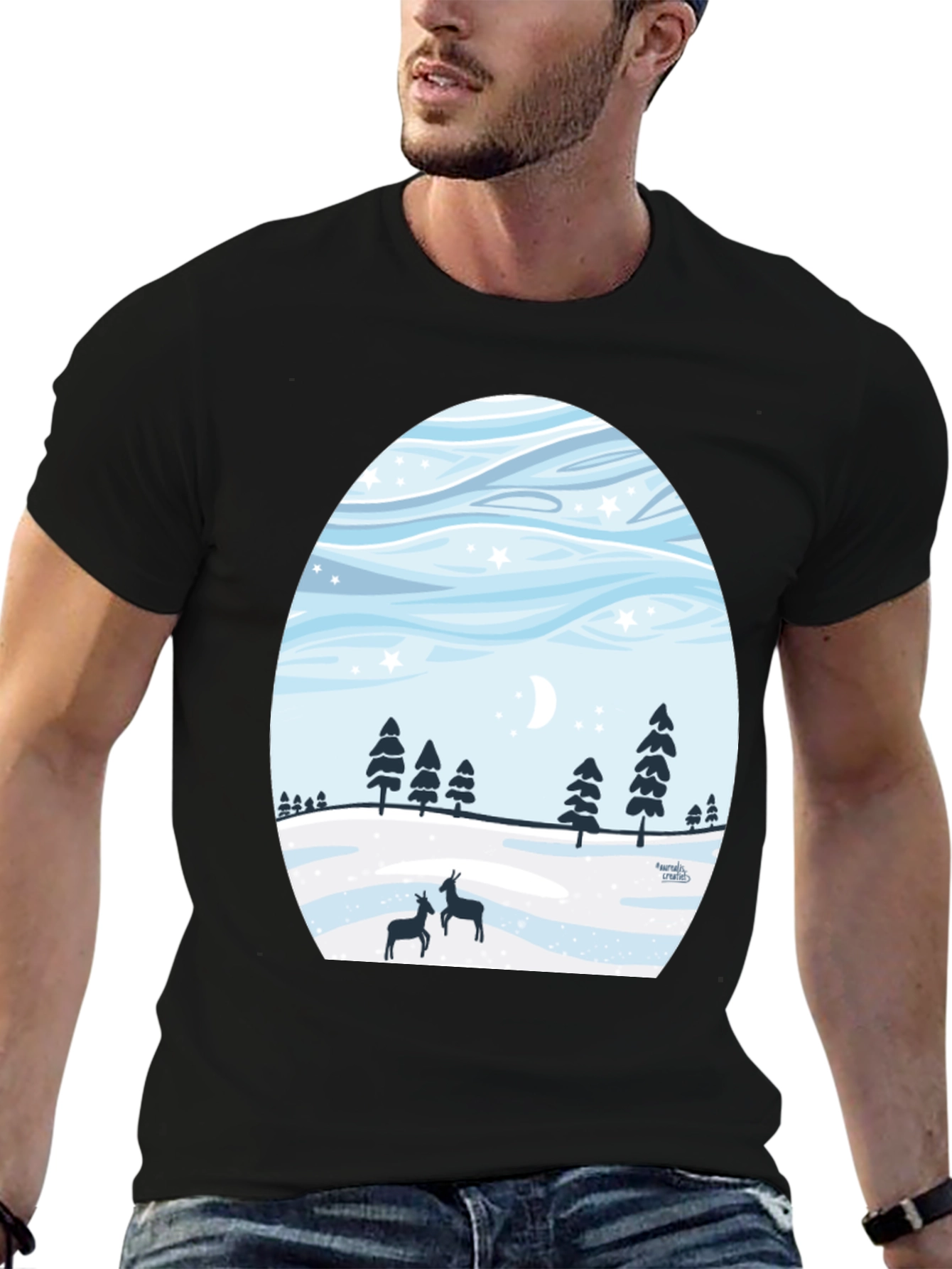 Winter Deer Scene T-Shirt