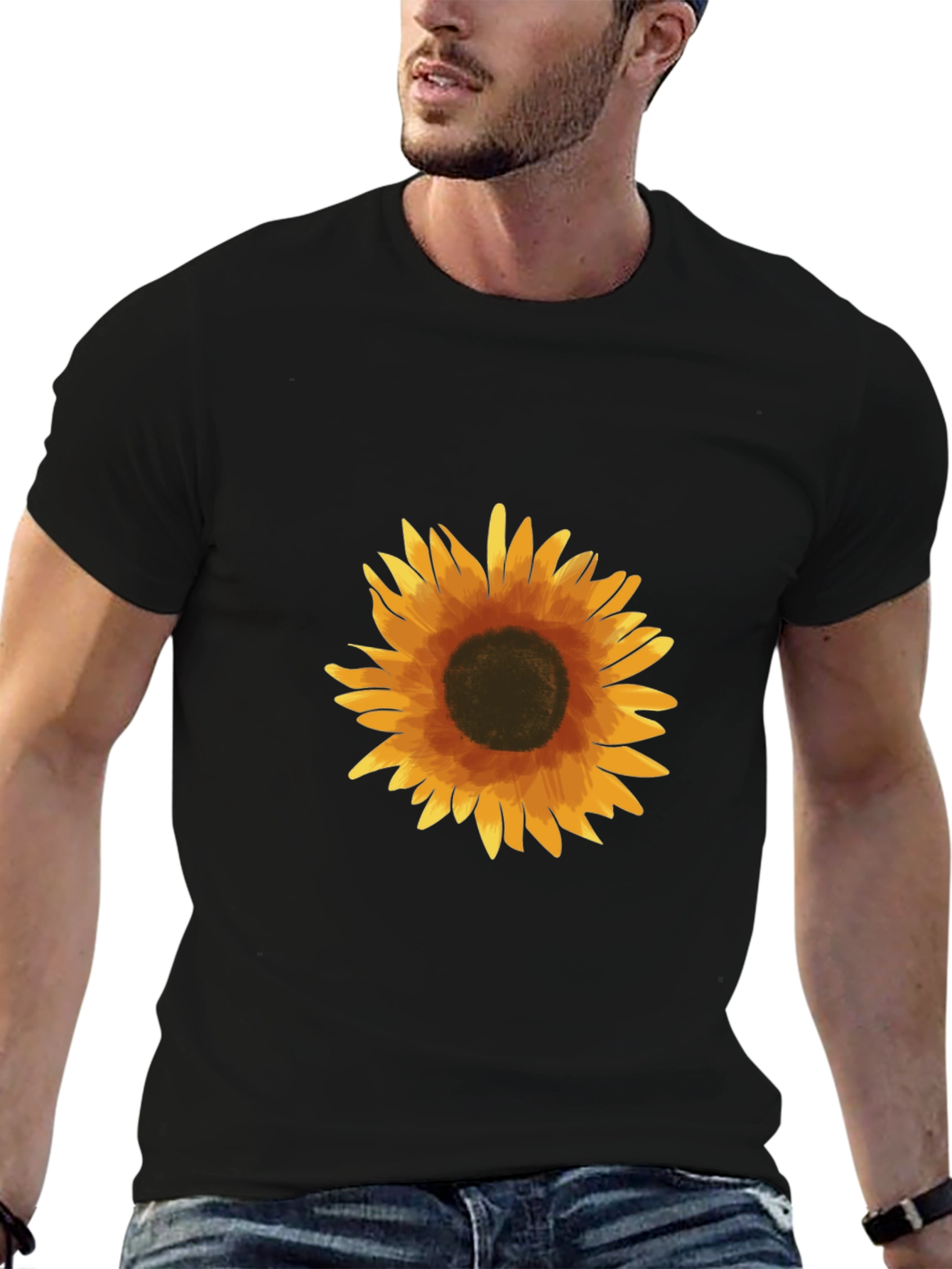 Sunflower Graphic Black T-Shirt