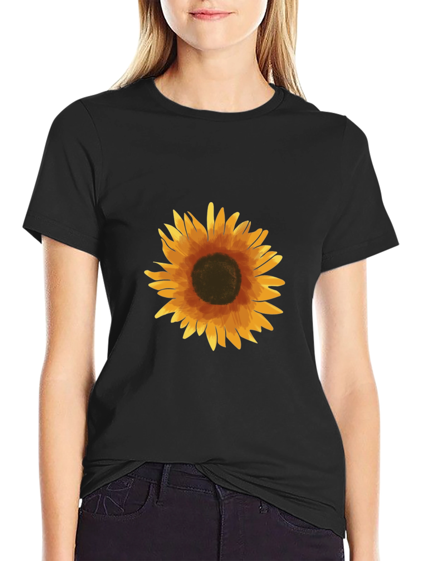 Sunflower Graphic Black T-Shirt