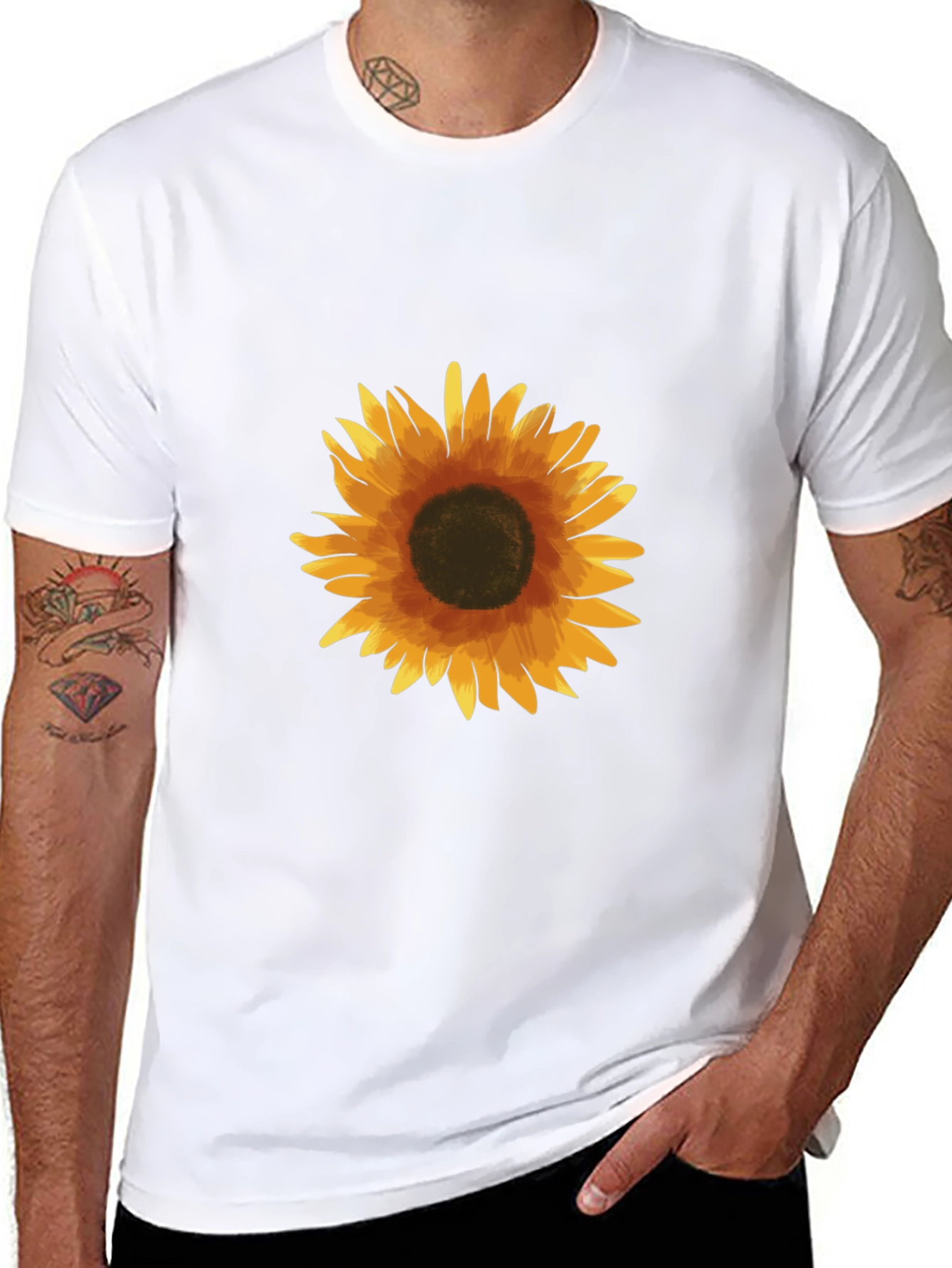 Sunflower Graphic Black T-Shirt