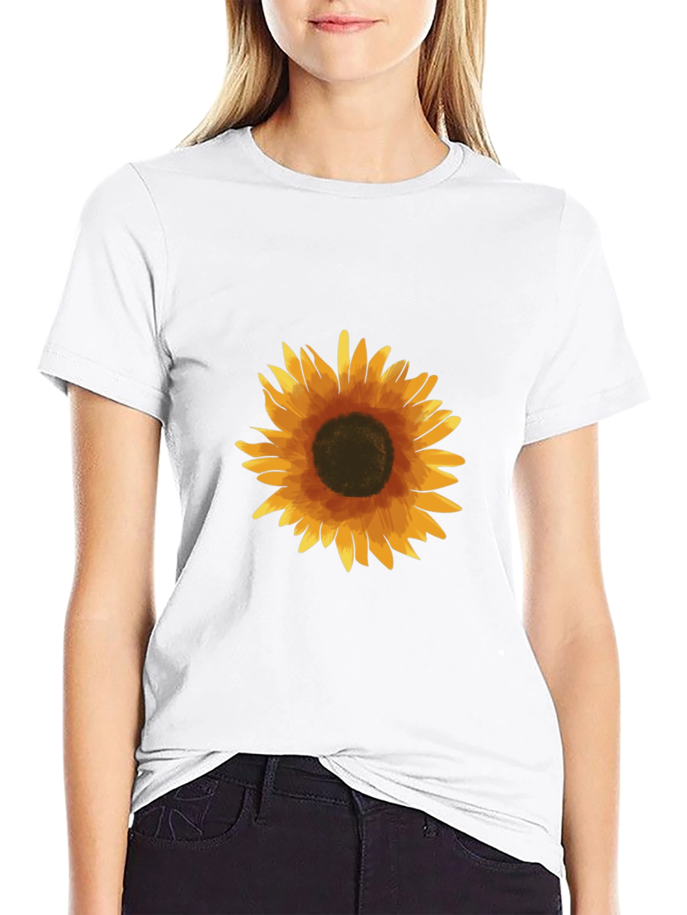 Sunflower Graphic Black T-Shirt
