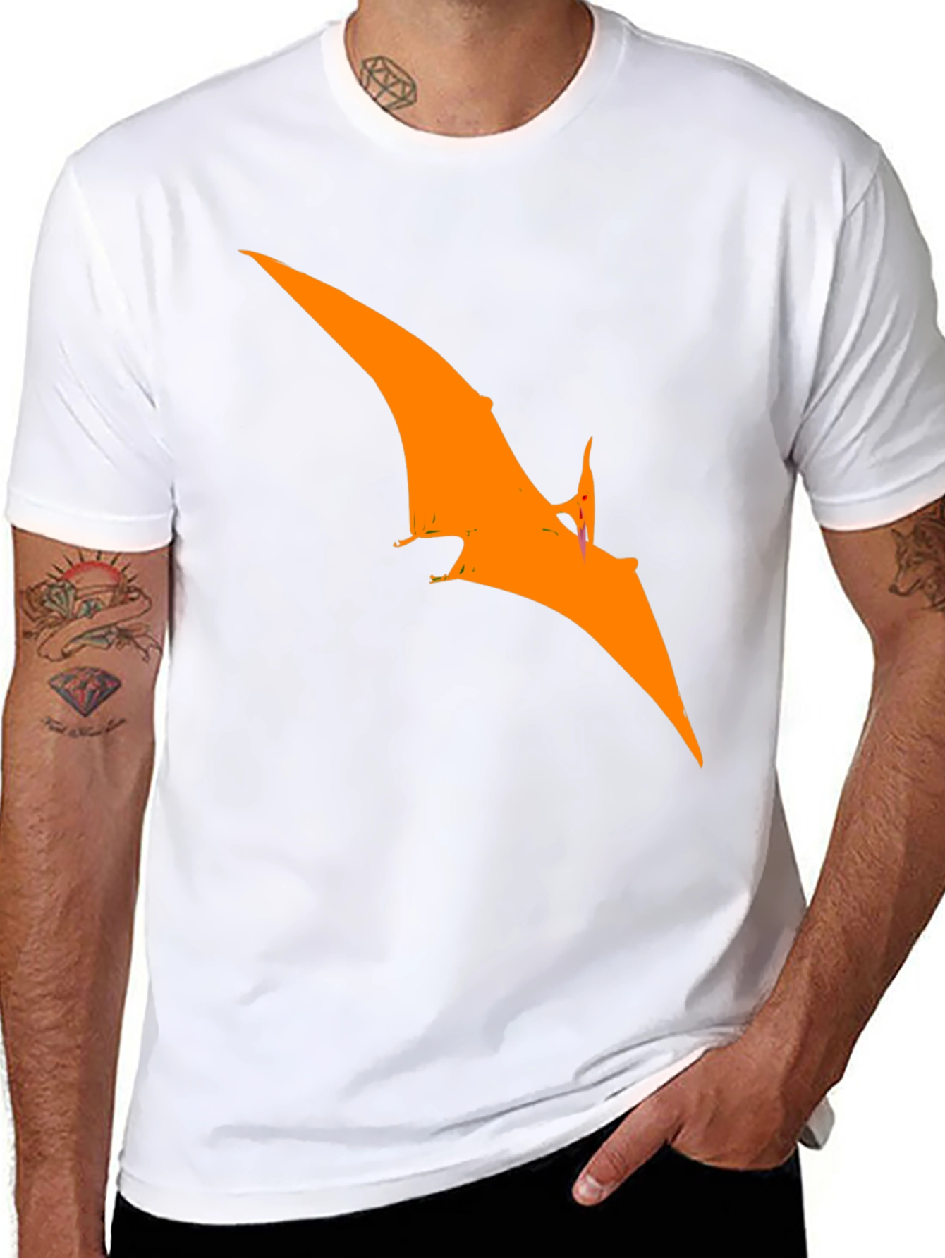 Pterodactyl Graphic Tee - Black Cotton T-Shirt