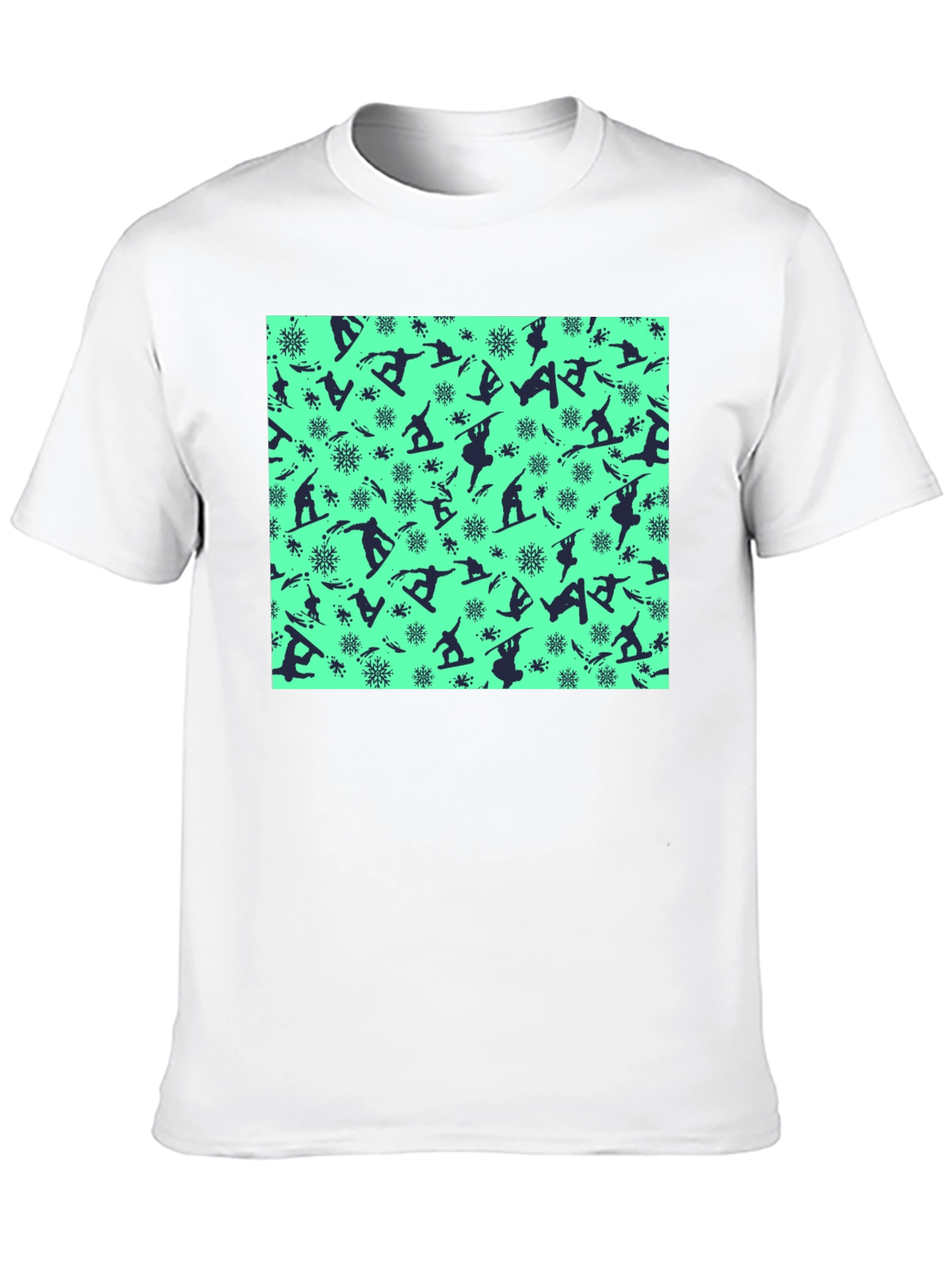 Snowboarder Pattern Black T-Shirt