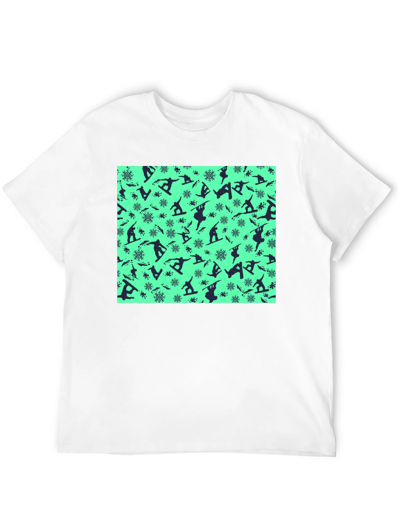 Snowboarder Pattern Black T-Shirt