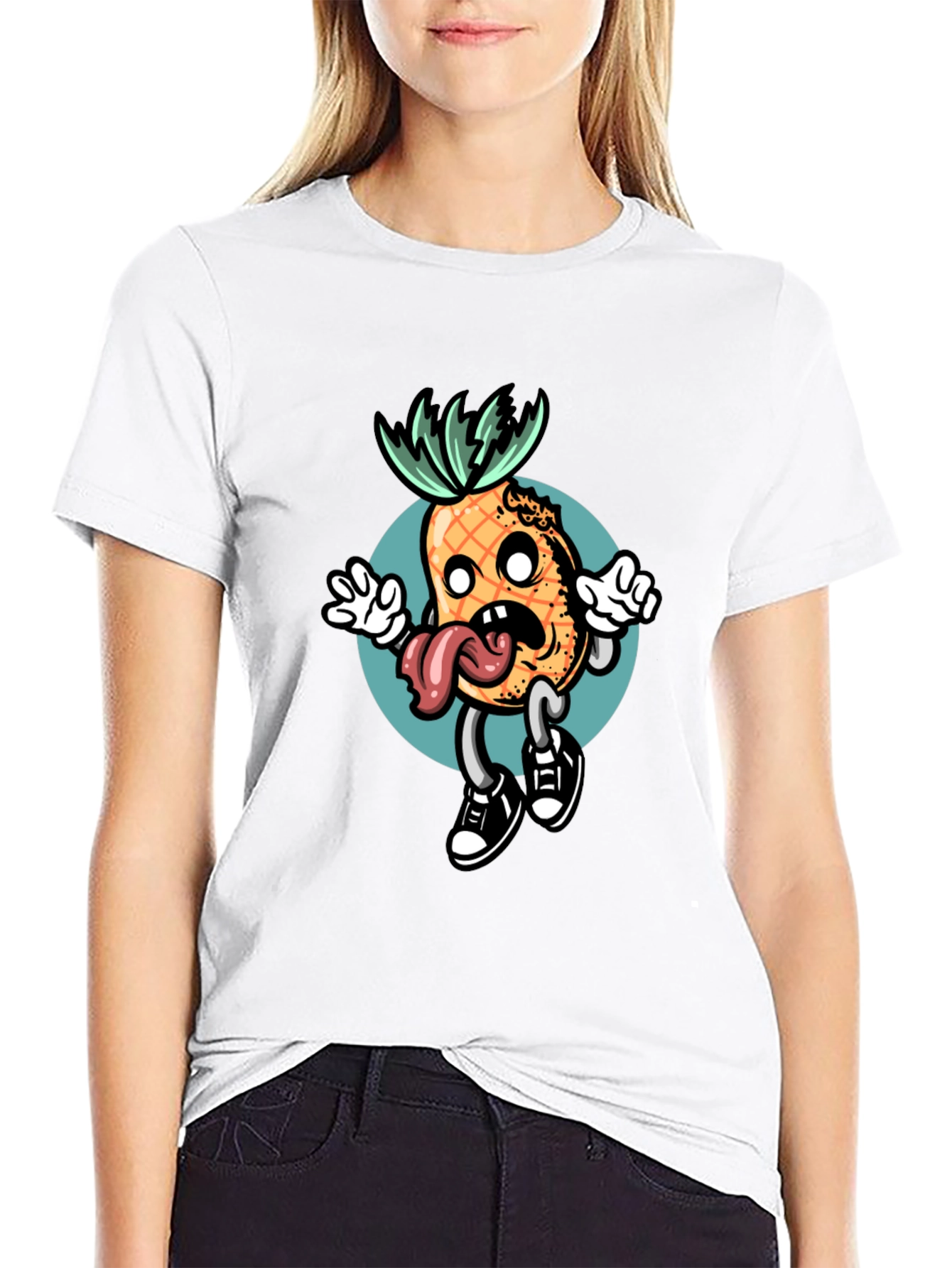 Funny Pineapple Cartoon Graphic Tee