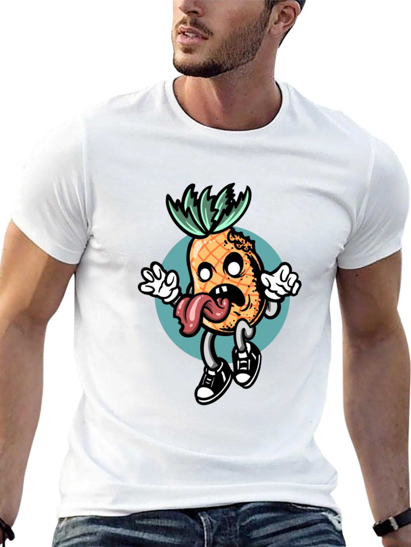 Funny Pineapple Cartoon Graphic Tee