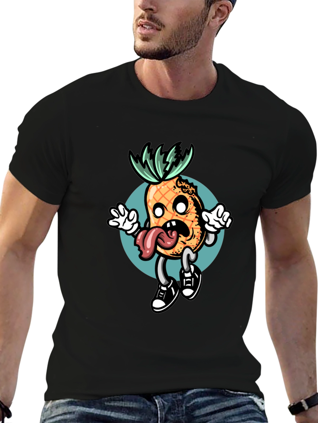 Funny Pineapple Cartoon Graphic Tee