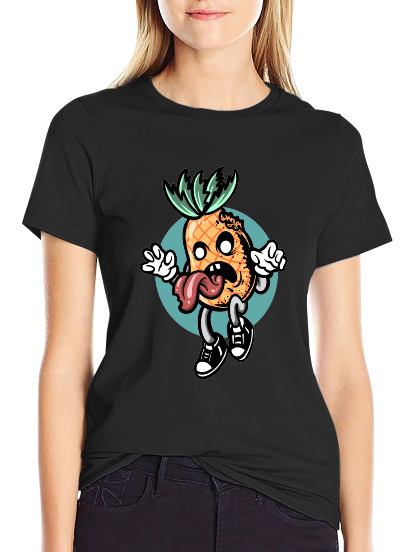 Funny Pineapple Cartoon Graphic Tee