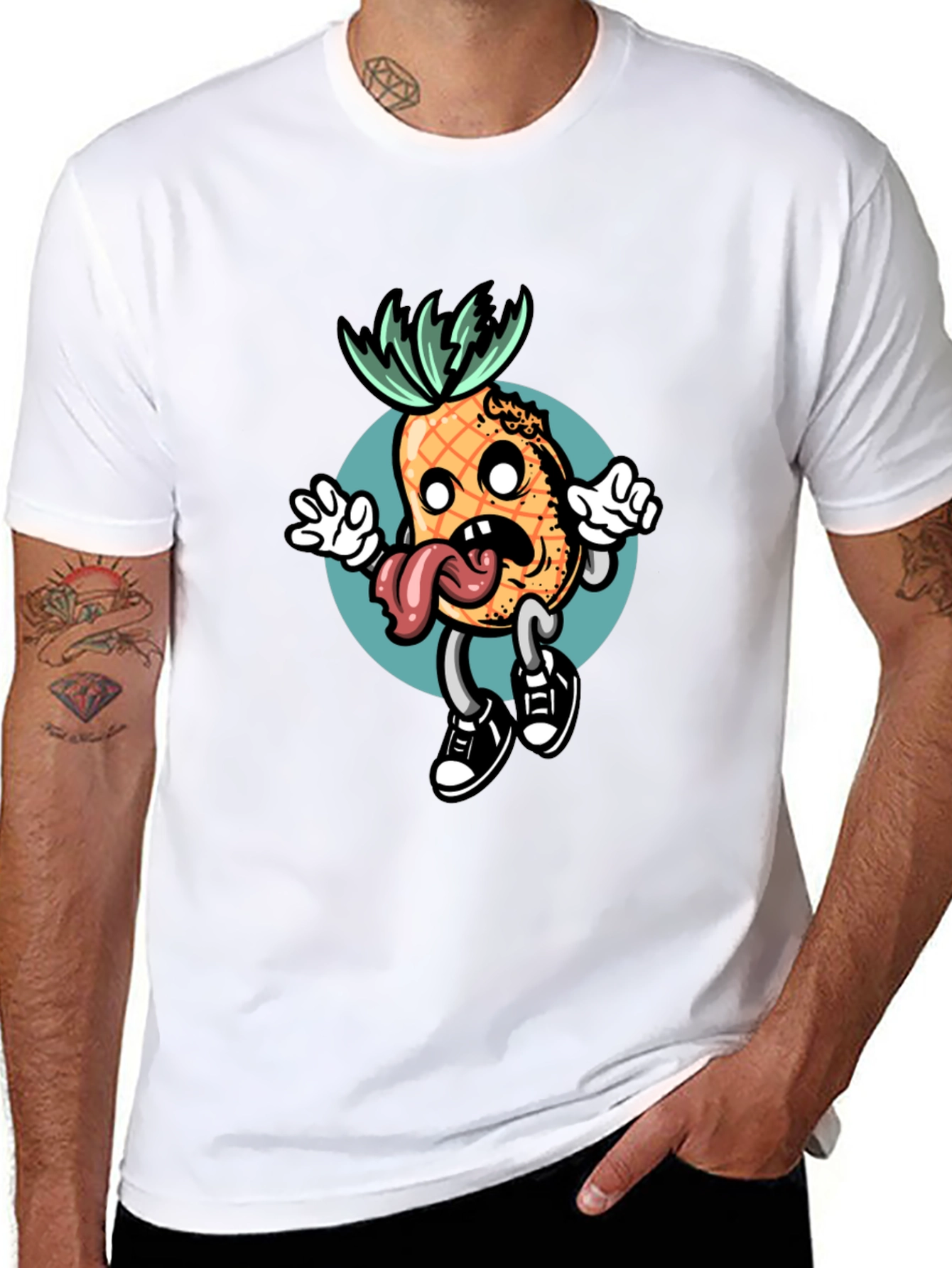 Funny Pineapple Cartoon Graphic Tee