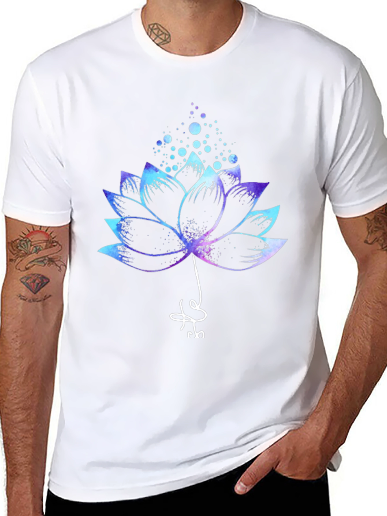 Lotus Flower Graphic Tee - Mens Black T-Shirt