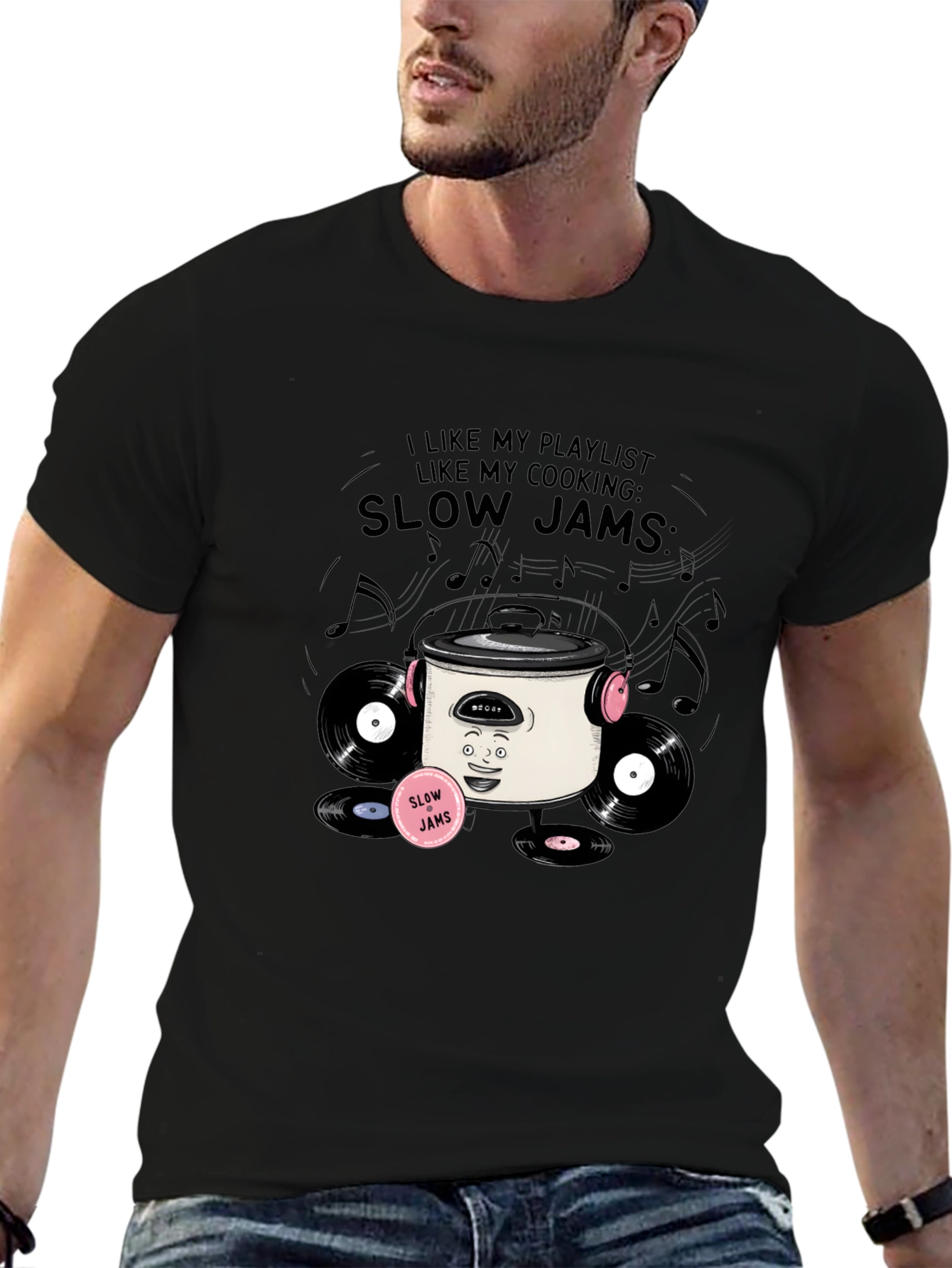 Slow Jams Cooking T-Shirt - Music & Foodie Apparel