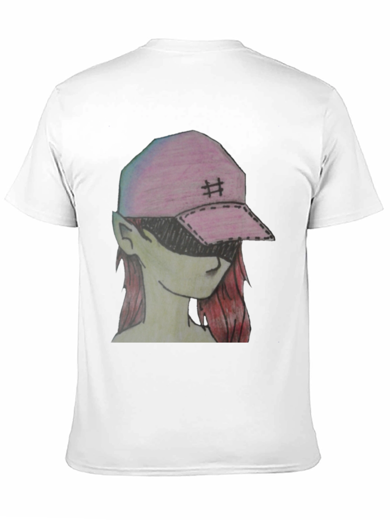 Graphic Tee - Manga Style Pink Cap Girl T-Shirt