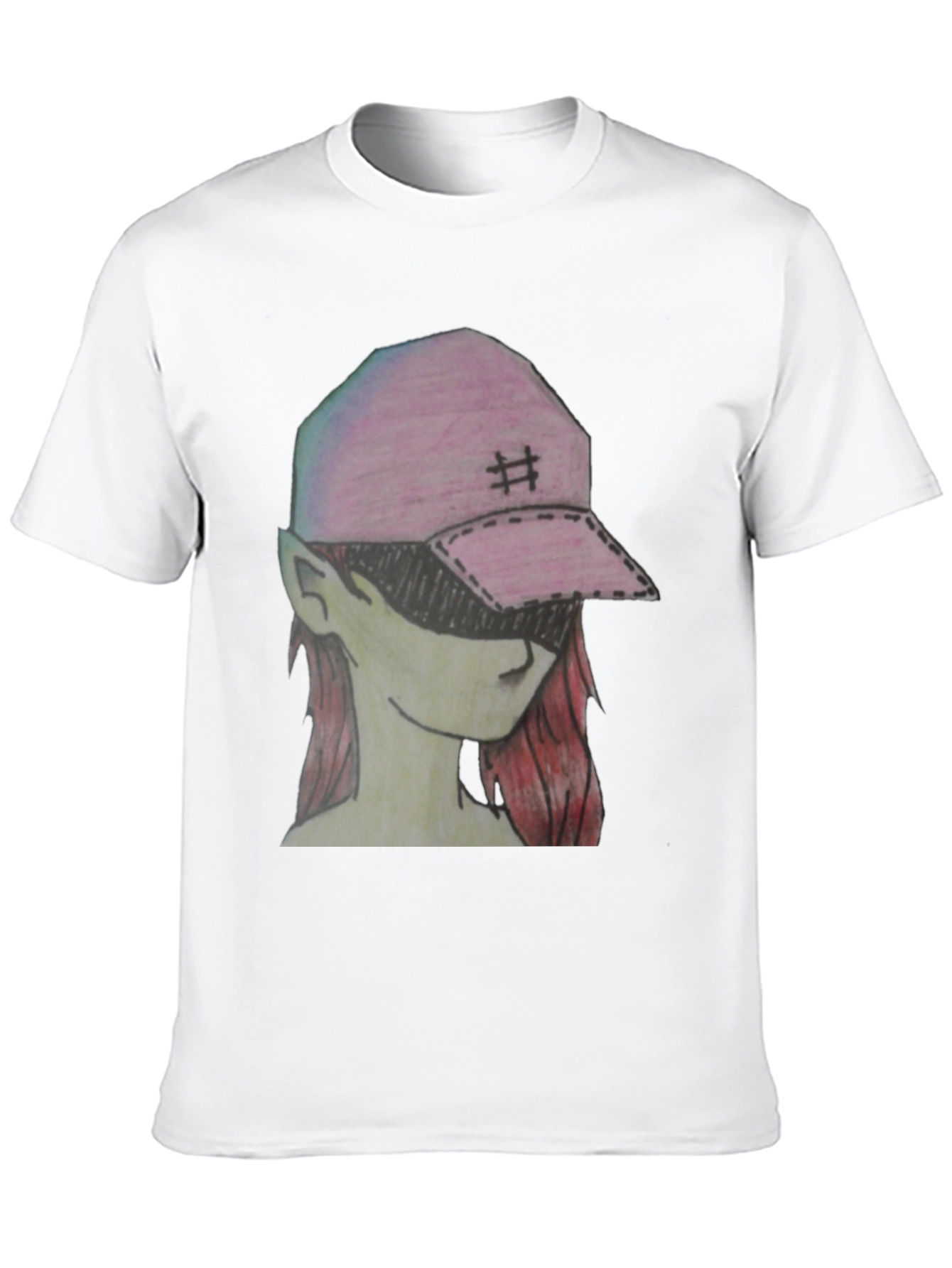 Graphic Tee - Manga Style Pink Cap Girl T-Shirt