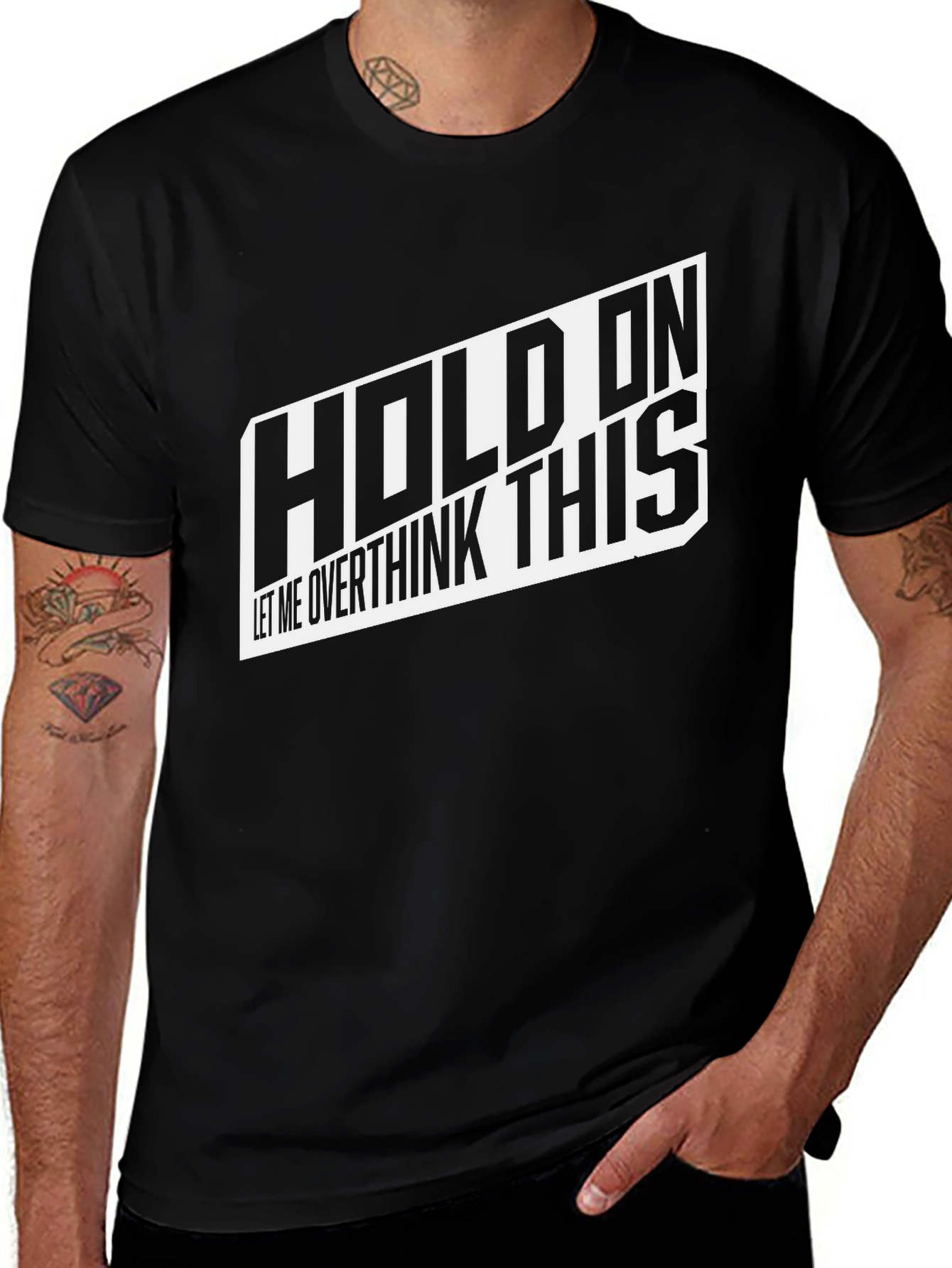 Hold On Overthink This Black Graphic T-Shirt