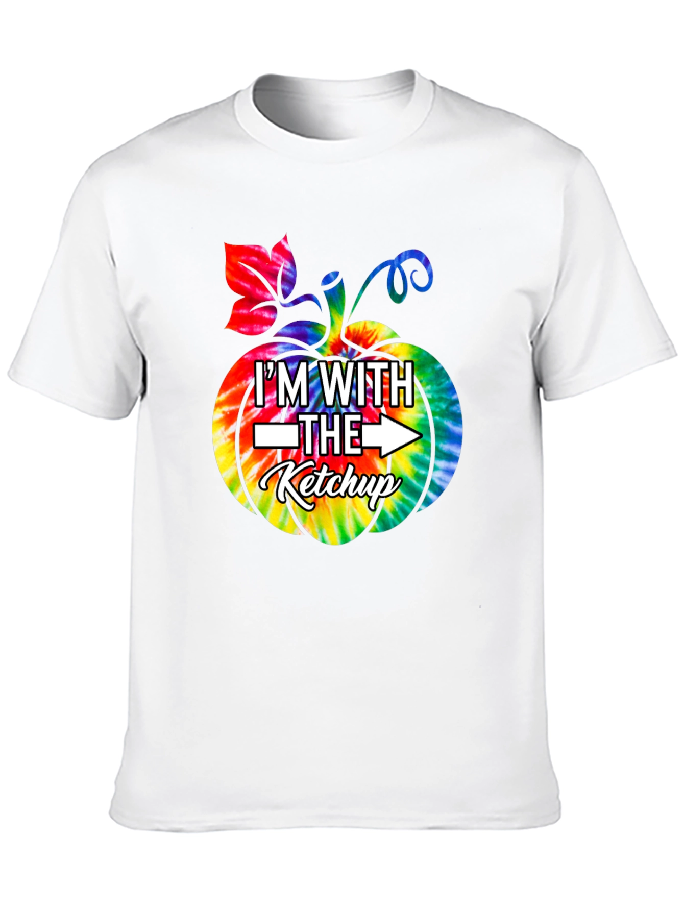 Im With The Ketchup Tie Dye Pumpkin Graphic T-Shirt