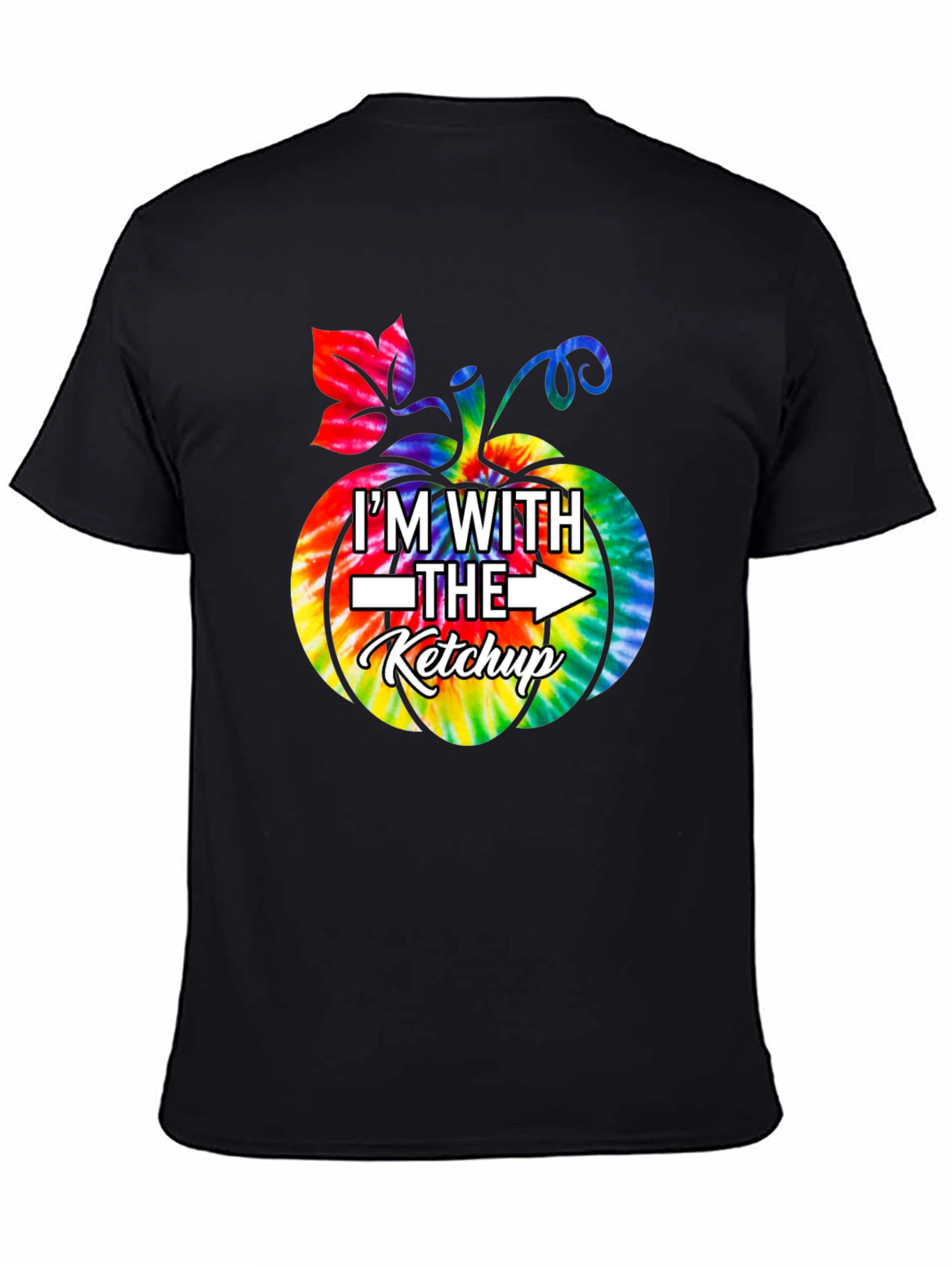 Im With The Ketchup Tie Dye Pumpkin Graphic T-Shirt