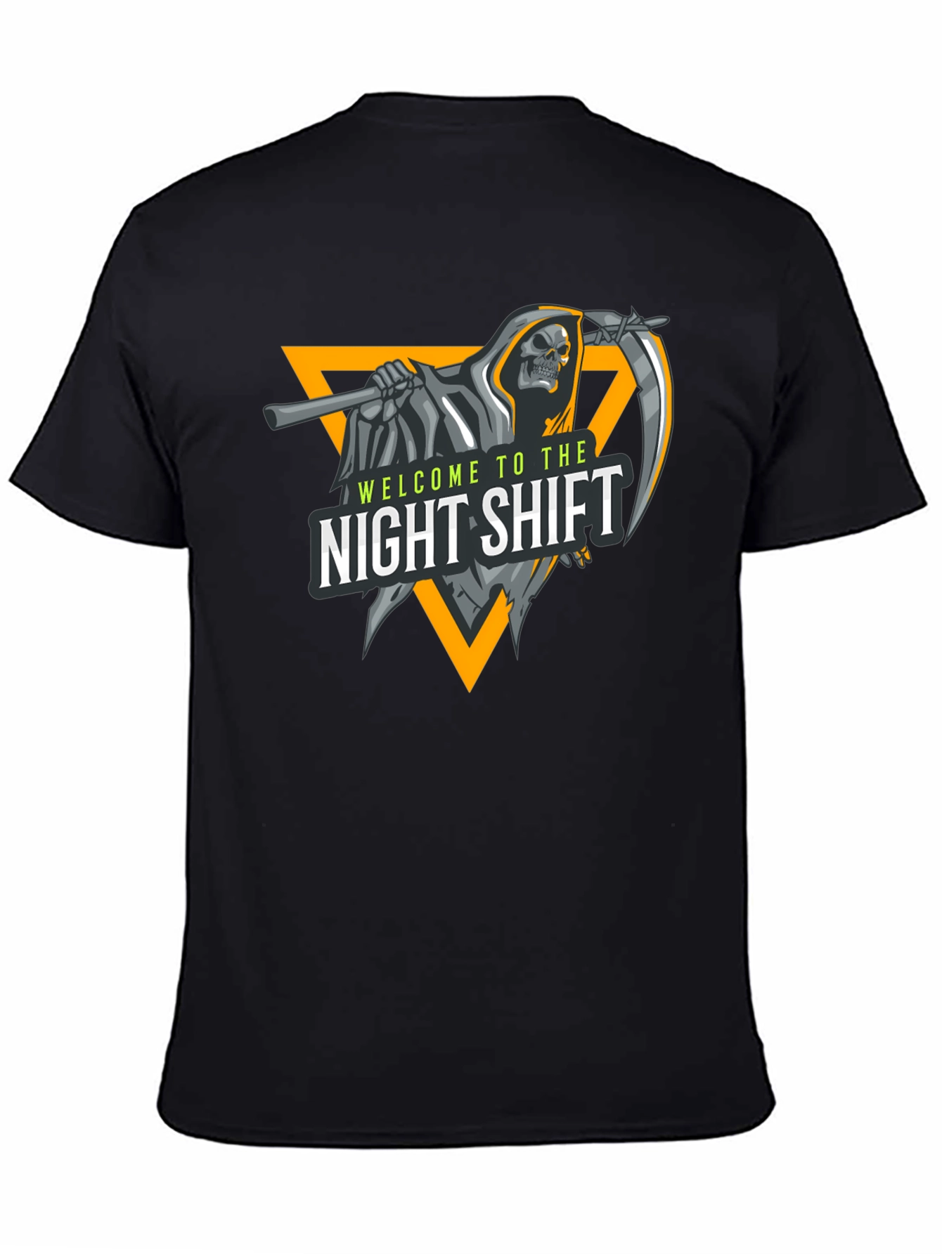 Night Shift Reaper Graphic Tee - Black Cotton T-Shirt