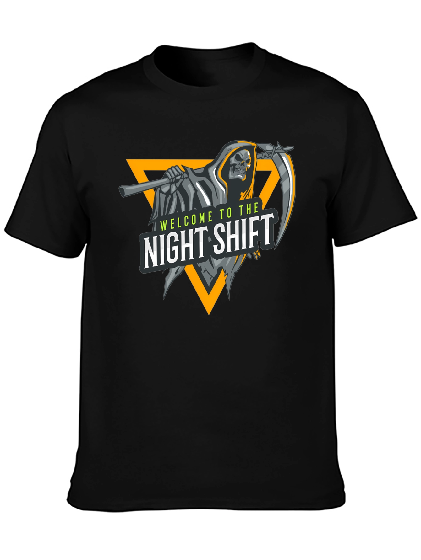 Night Shift Reaper Graphic Tee - Black Cotton T-Shirt