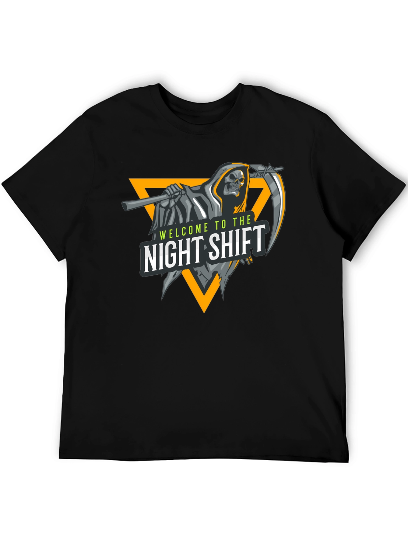 Night Shift Reaper Graphic Tee - Black Cotton T-Shirt