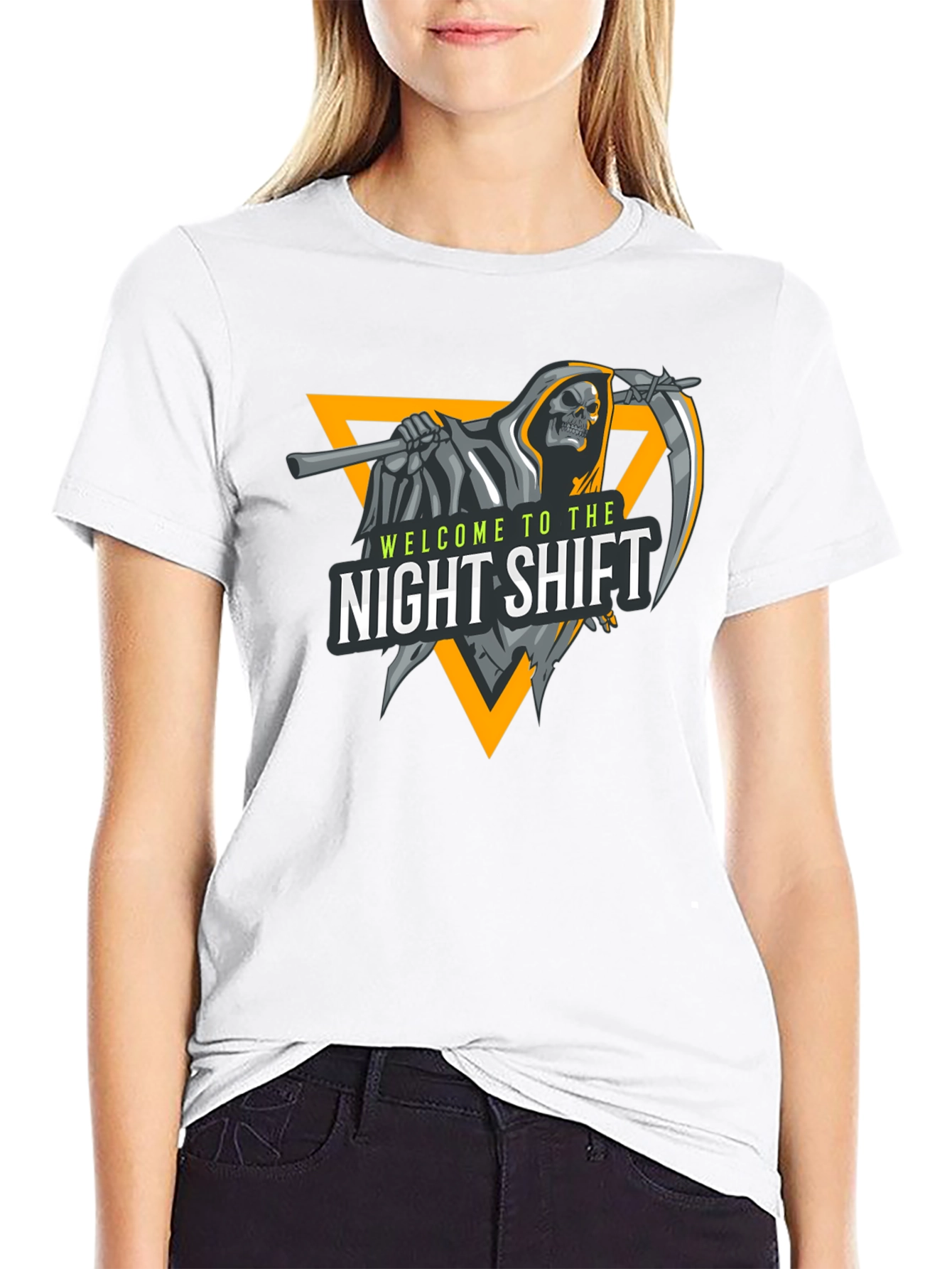 Night Shift Reaper Graphic Tee - Black Cotton T-Shirt