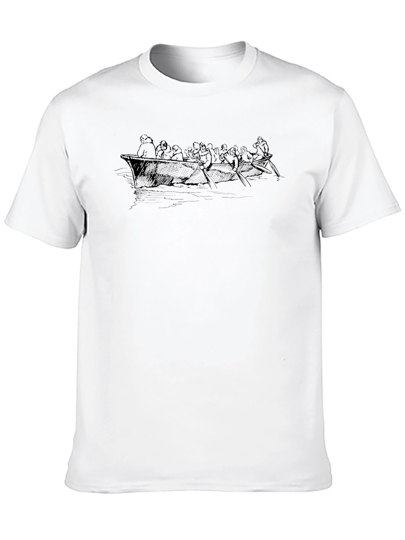 Rowboat Sketch Tee - Classic Black Graphic T-Shirt