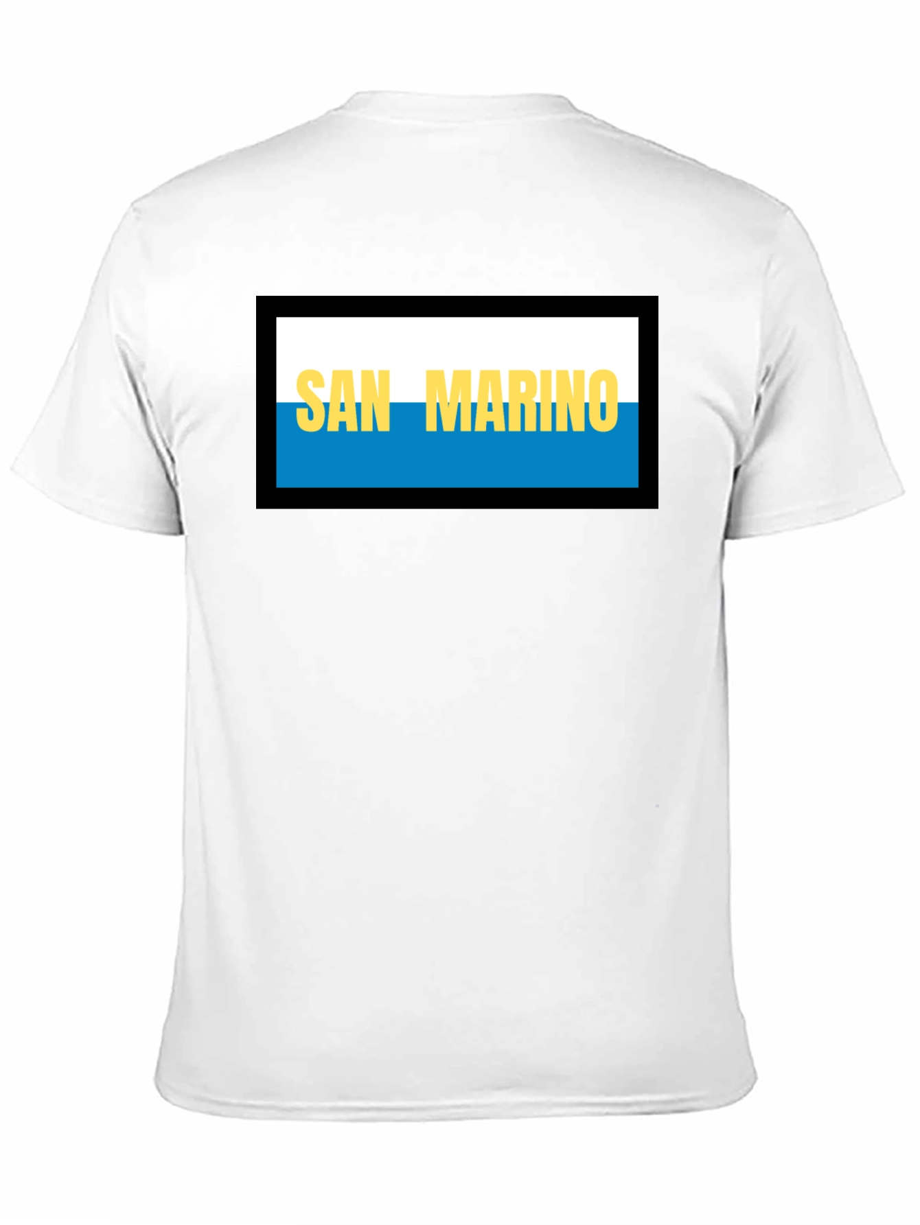 San Marino Flag T-Shirt - Black Crew Neck Tee
