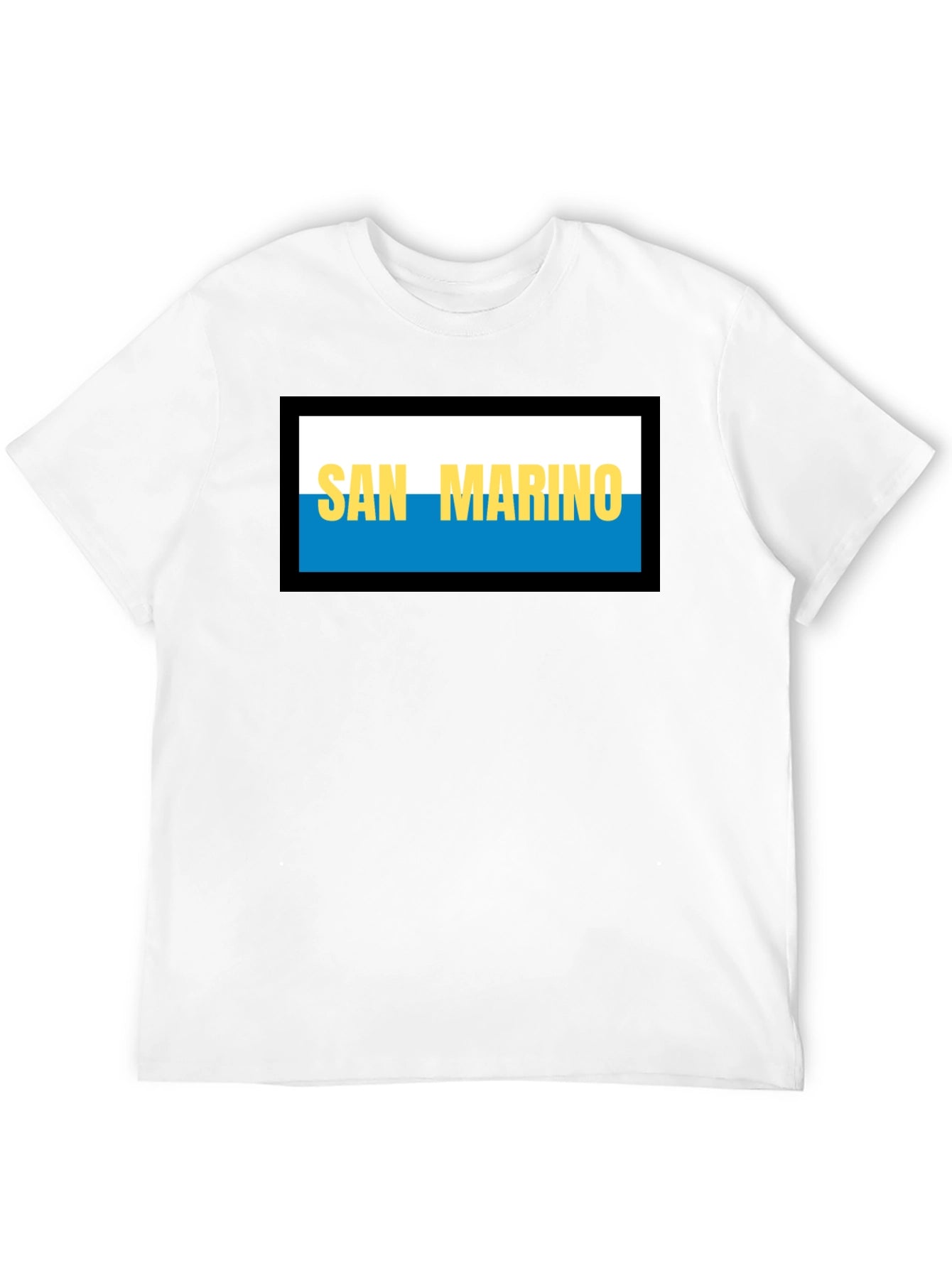 San Marino Flag T-Shirt - Black Crew Neck Tee