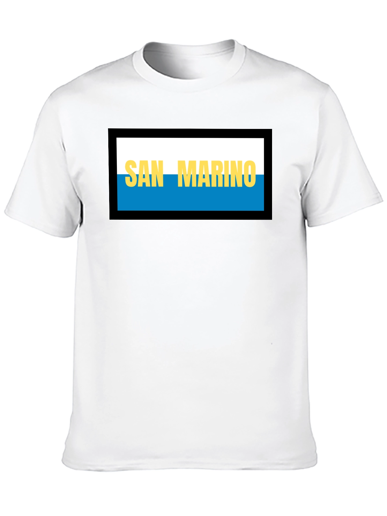San Marino Flag T-Shirt - Black Crew Neck Tee