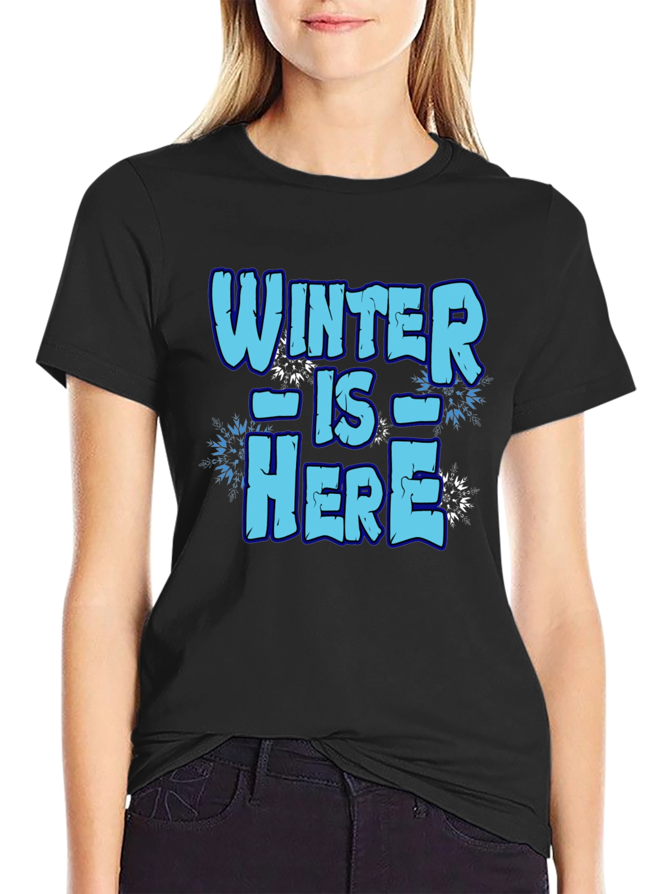 Winter is Here Graphic Tee - Black