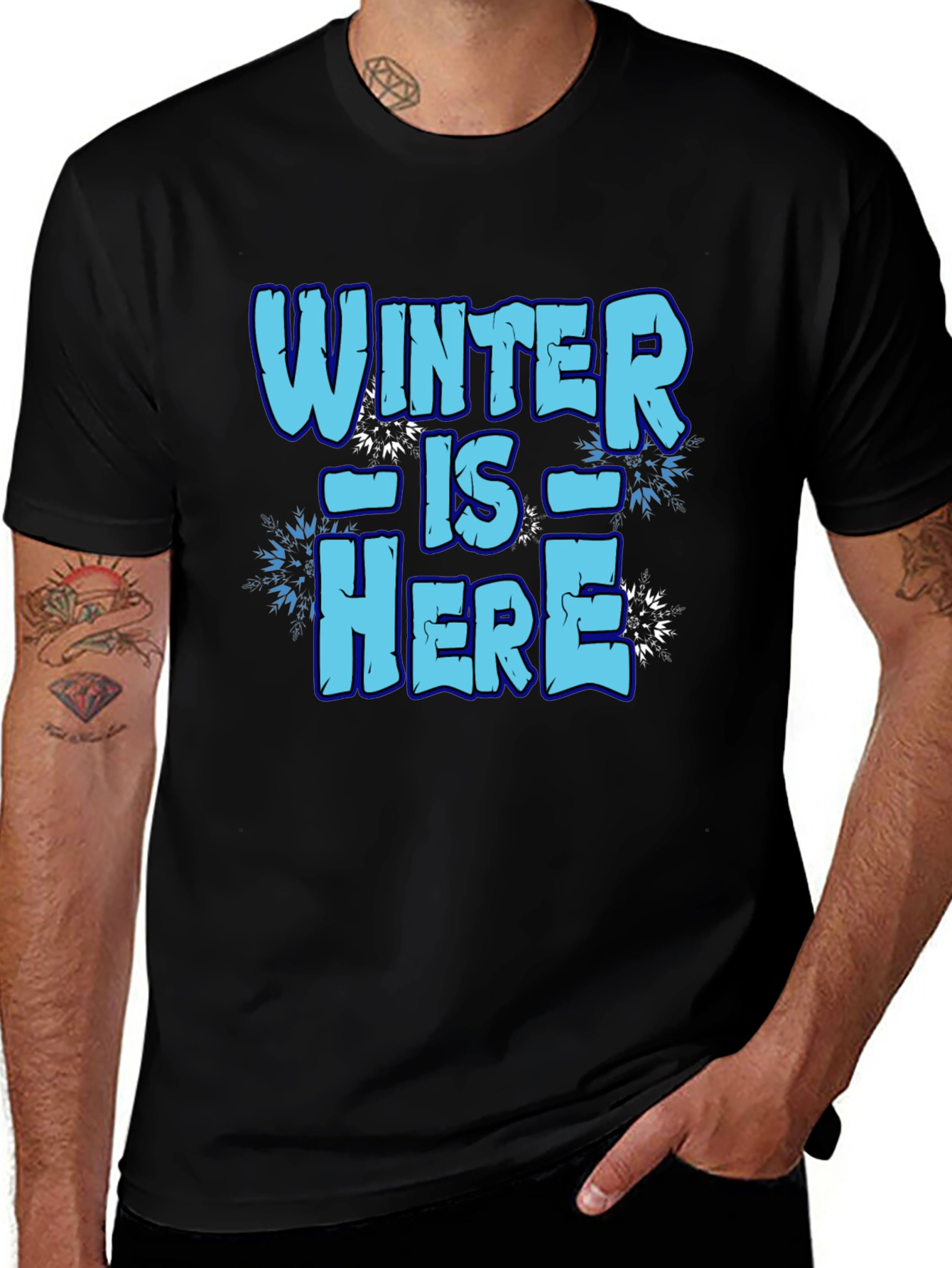 Winter is Here Graphic Tee - Black