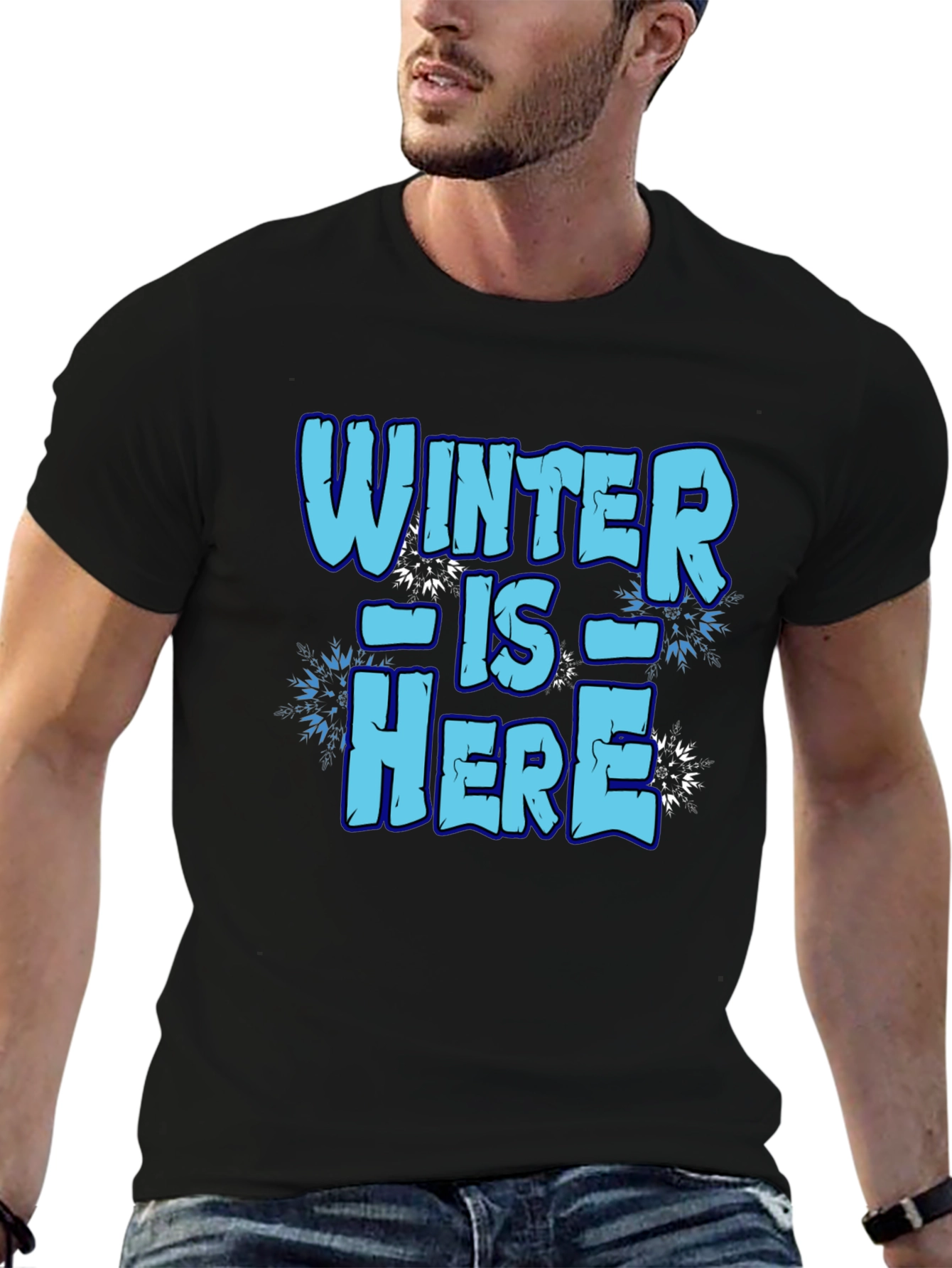 Winter is Here Graphic Tee - Black
