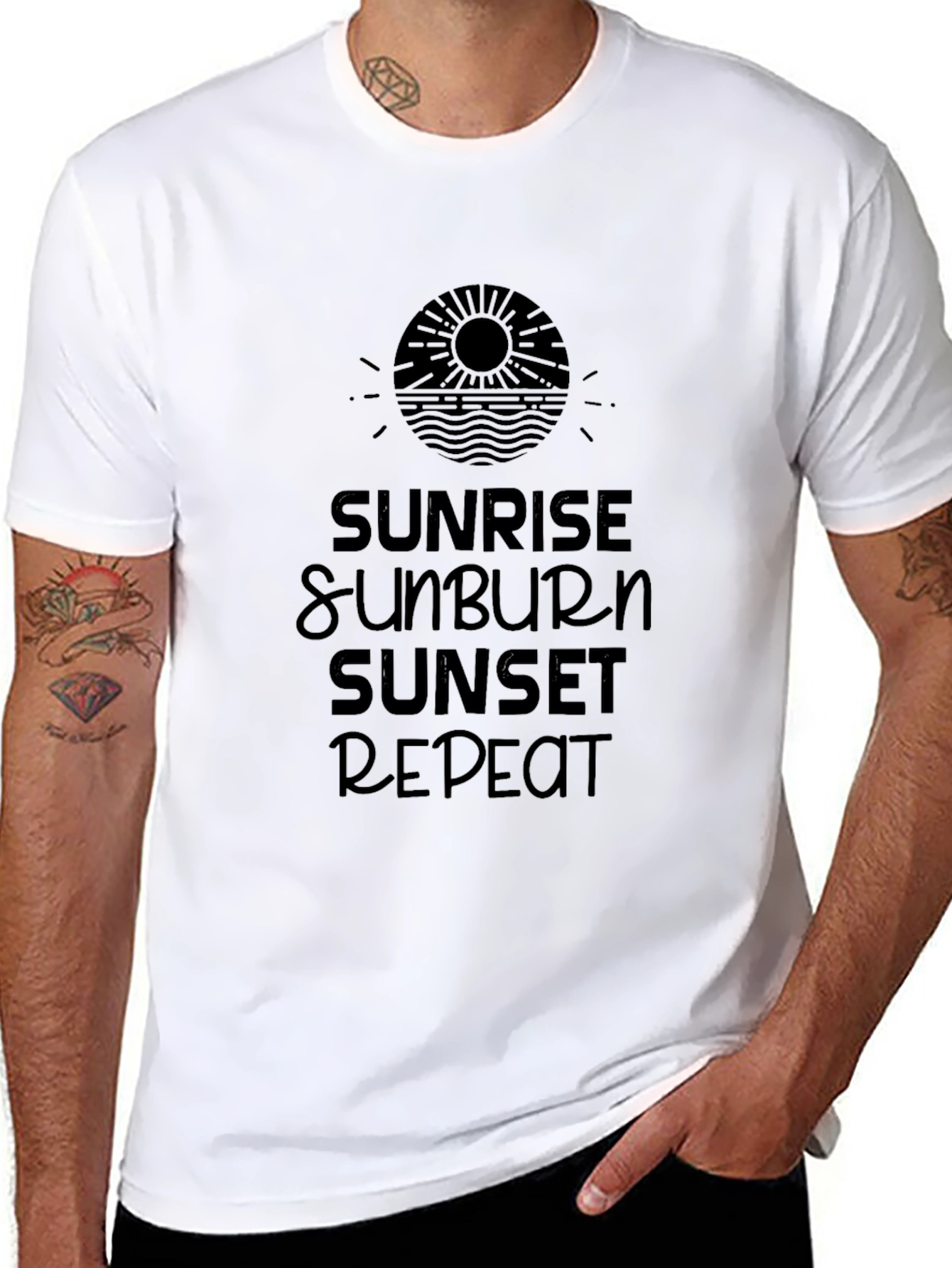 Sunrise Sunburn Sunset Repeat Graphic Tee