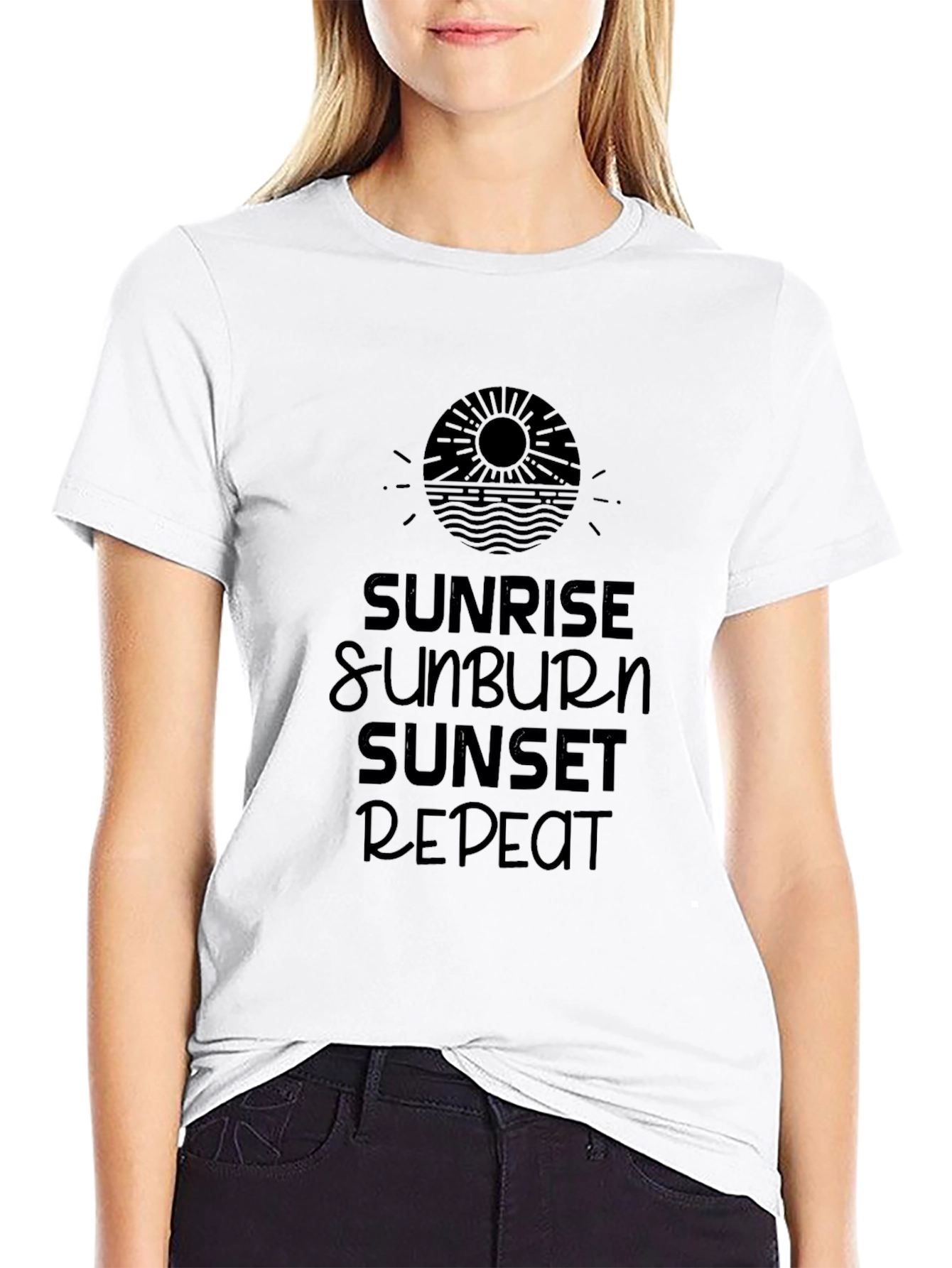 Sunrise Sunburn Sunset Repeat Graphic Tee