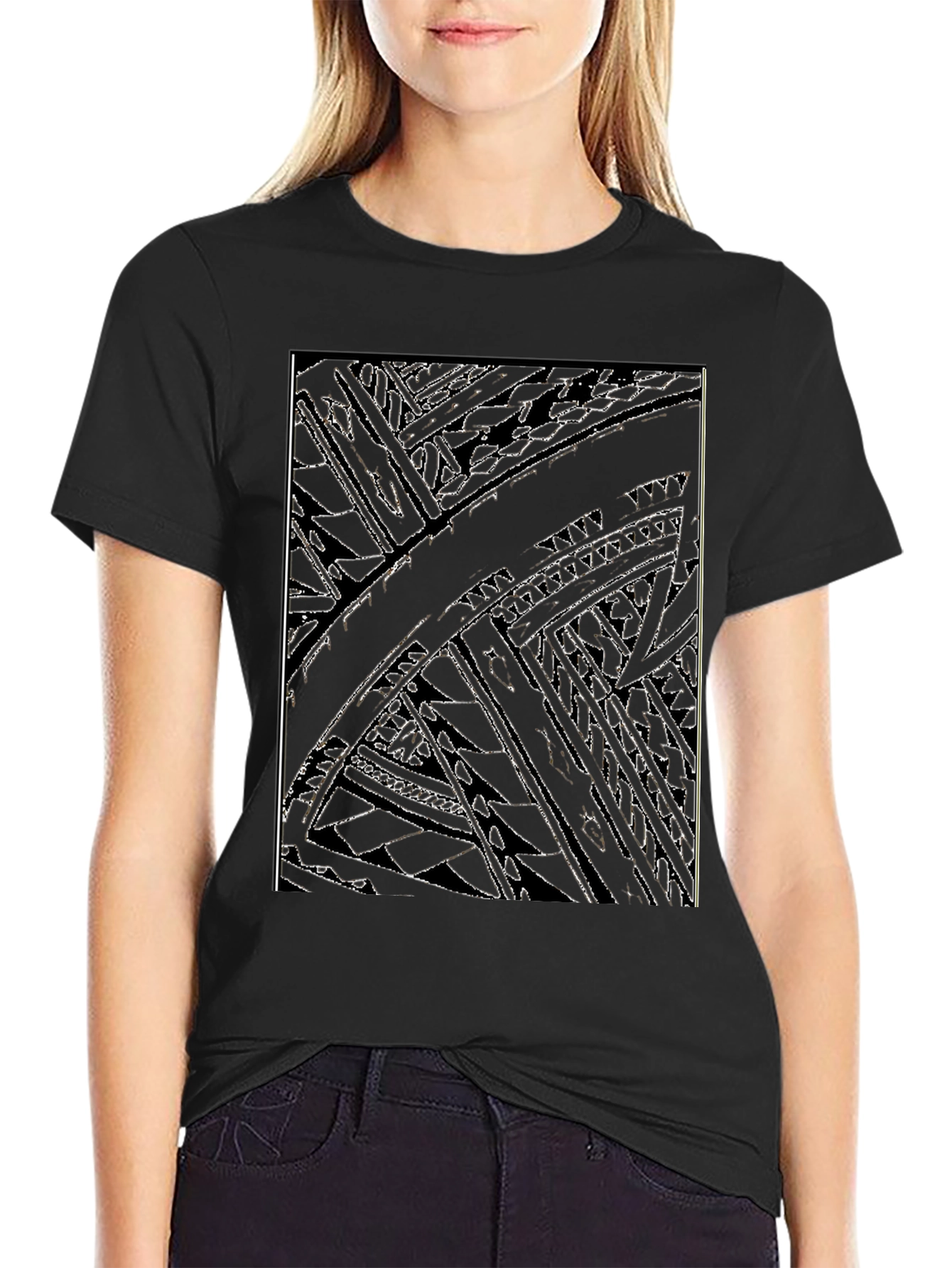 Abstract Black Graphic Tee