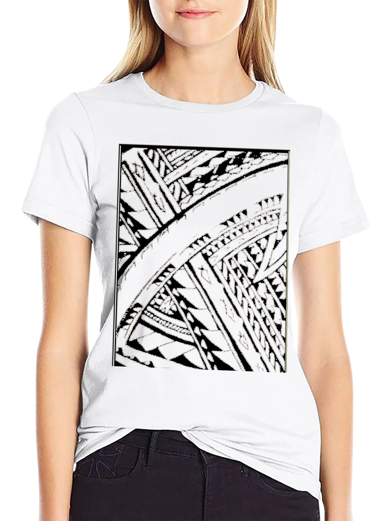 Abstract Black Graphic Tee