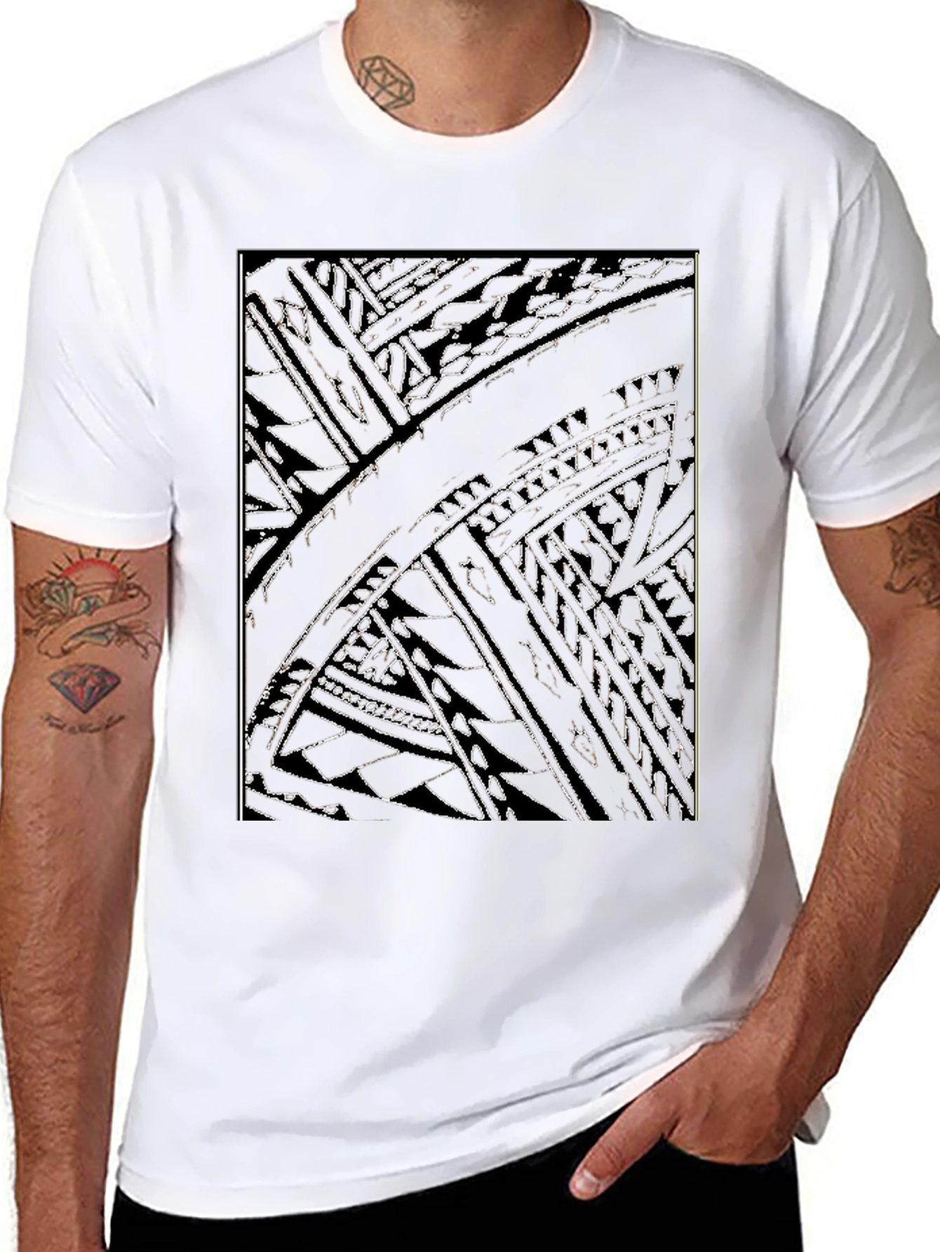 Abstract Black Graphic Tee