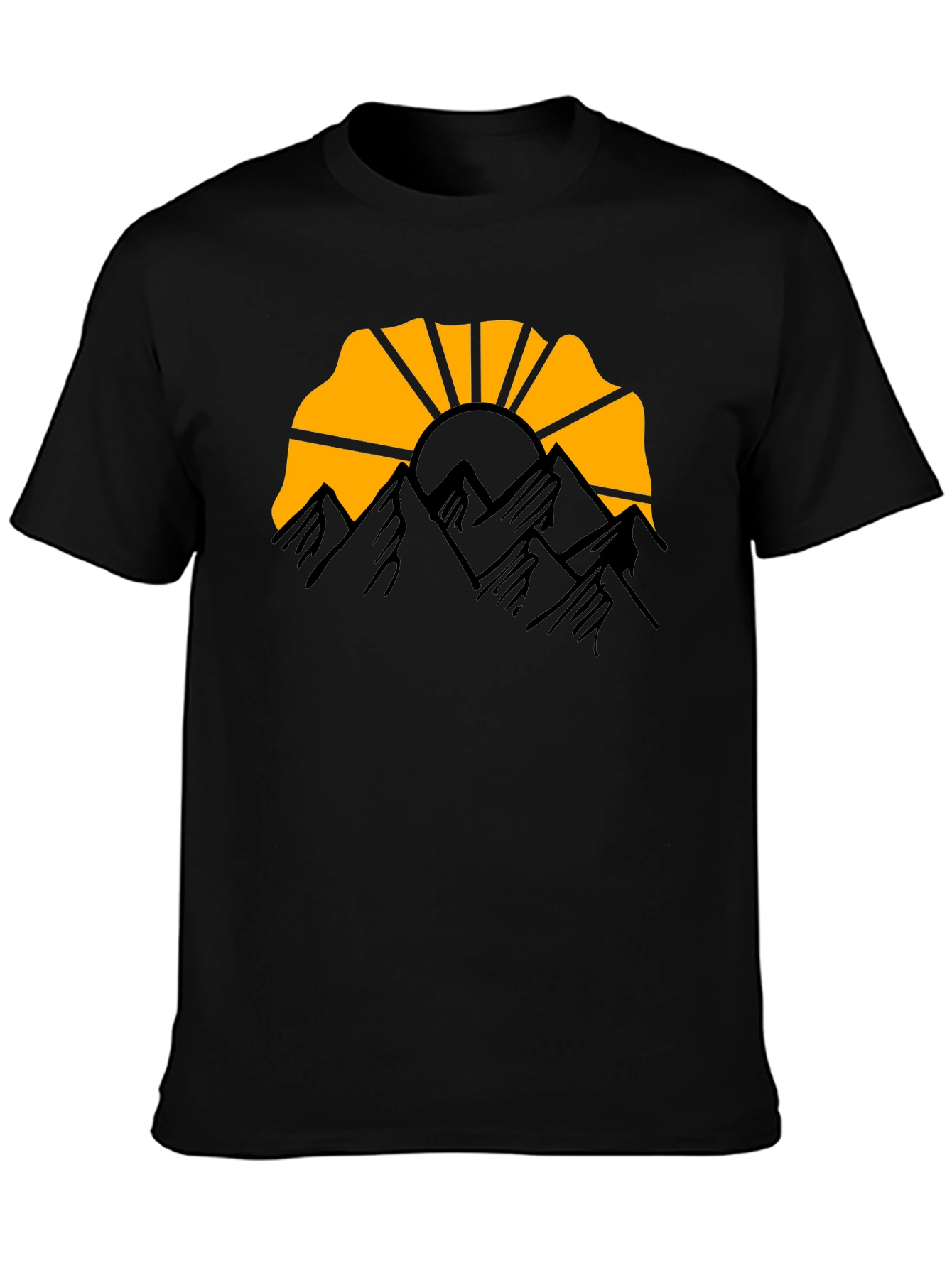 Mountain Sunset Graphic Tee - Black