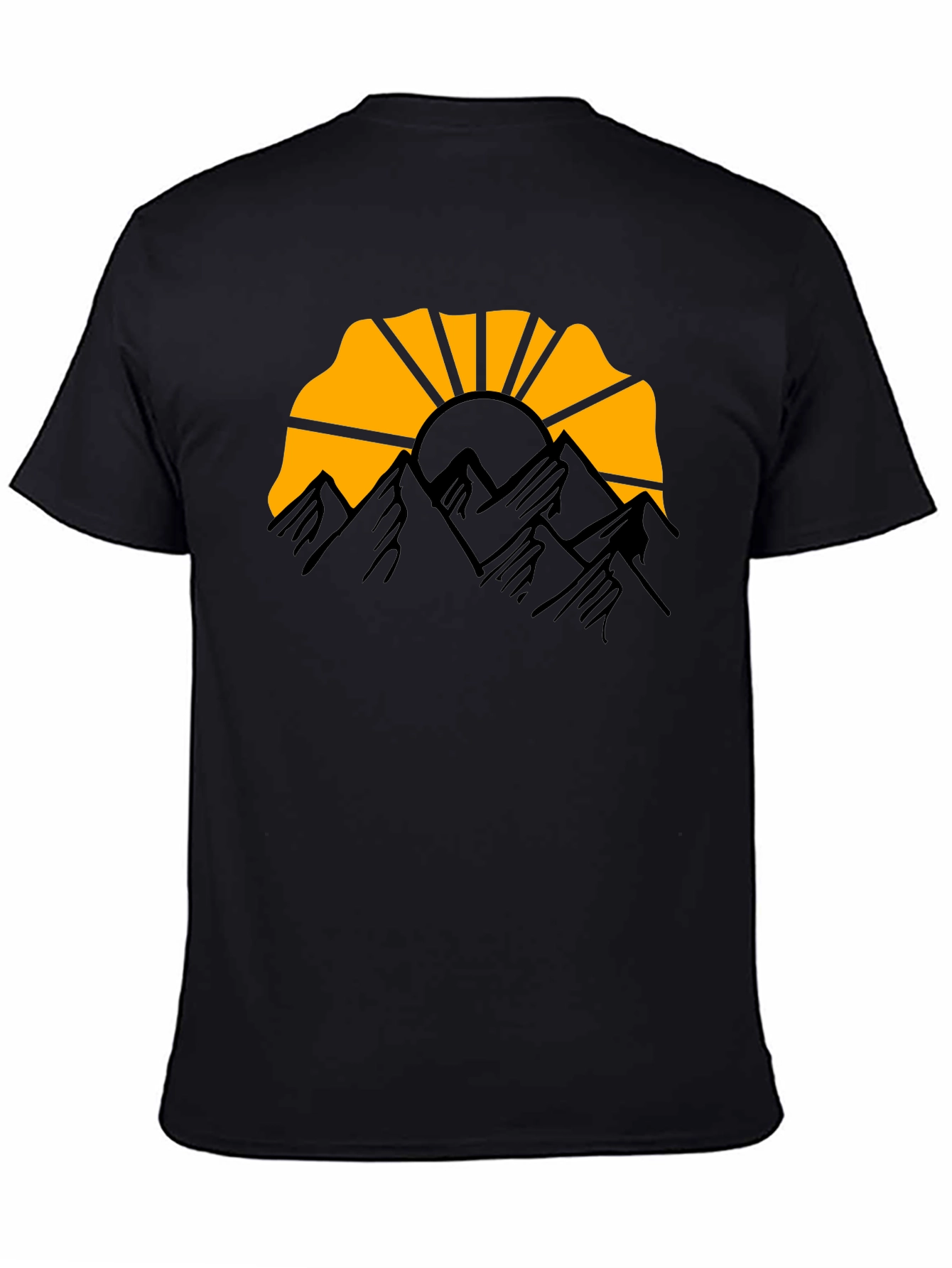 Mountain Sunset Graphic Tee - Black