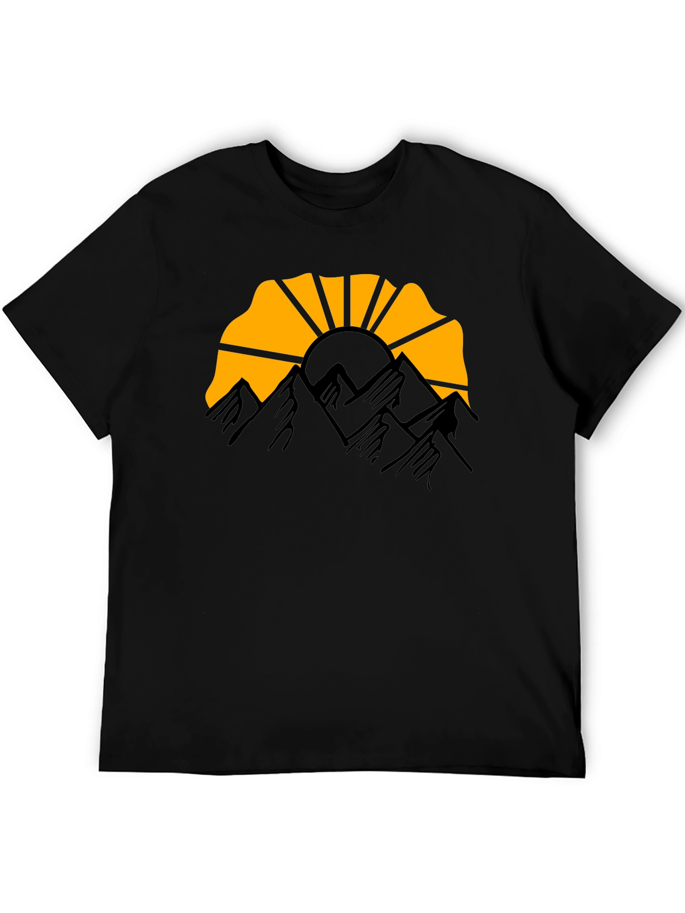 Mountain Sunset Graphic Tee - Black