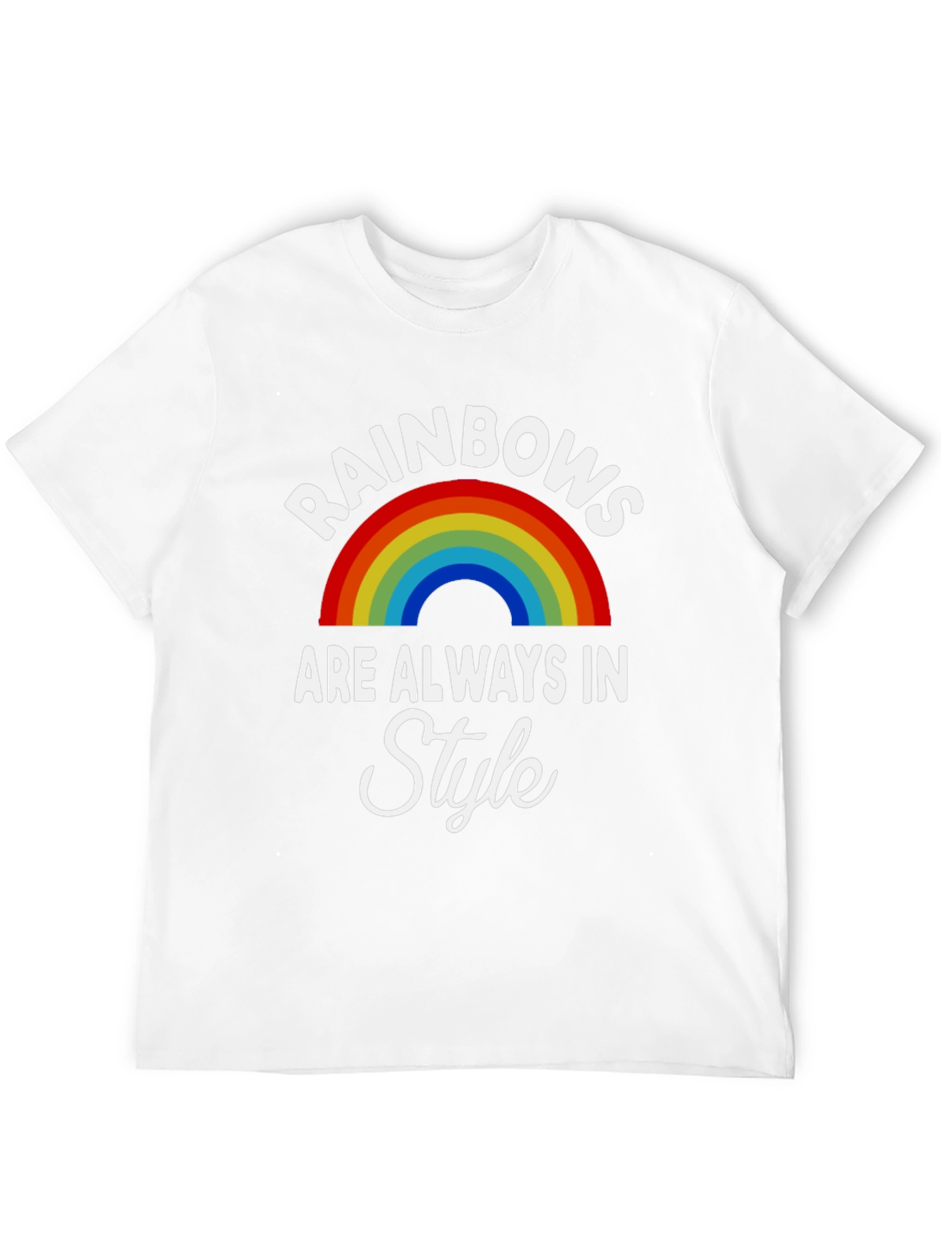 Rainbows Always in Style Black T-Shirt