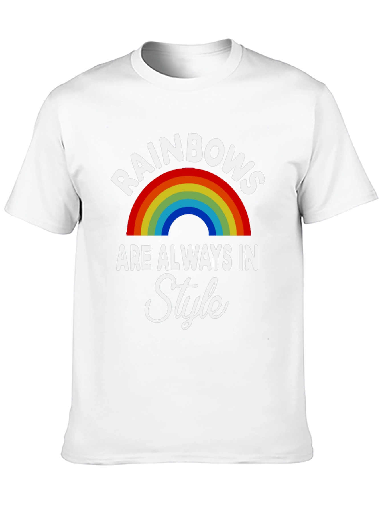 Rainbows Always in Style Black T-Shirt