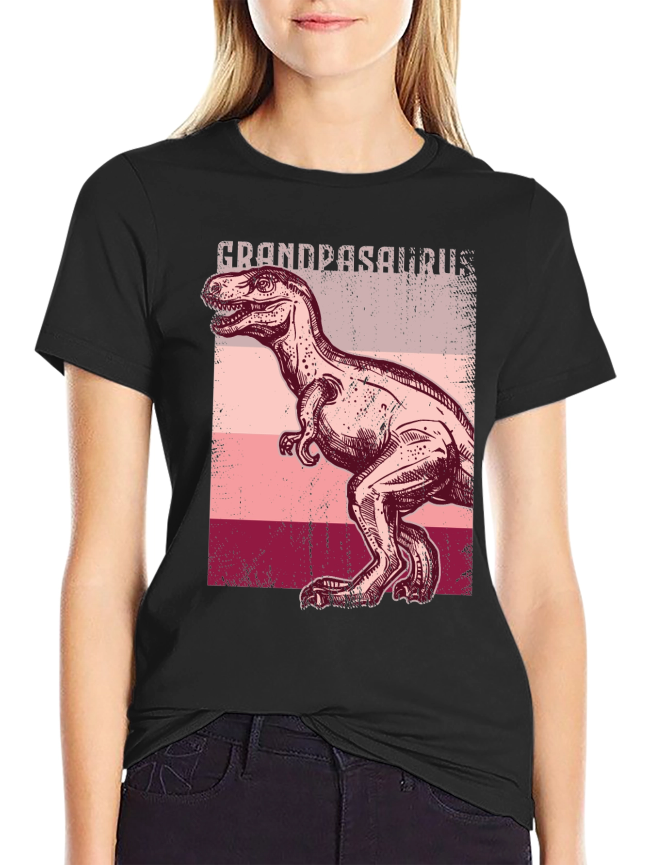 Grandpasaurus T-Rex Graphic Tee - Black