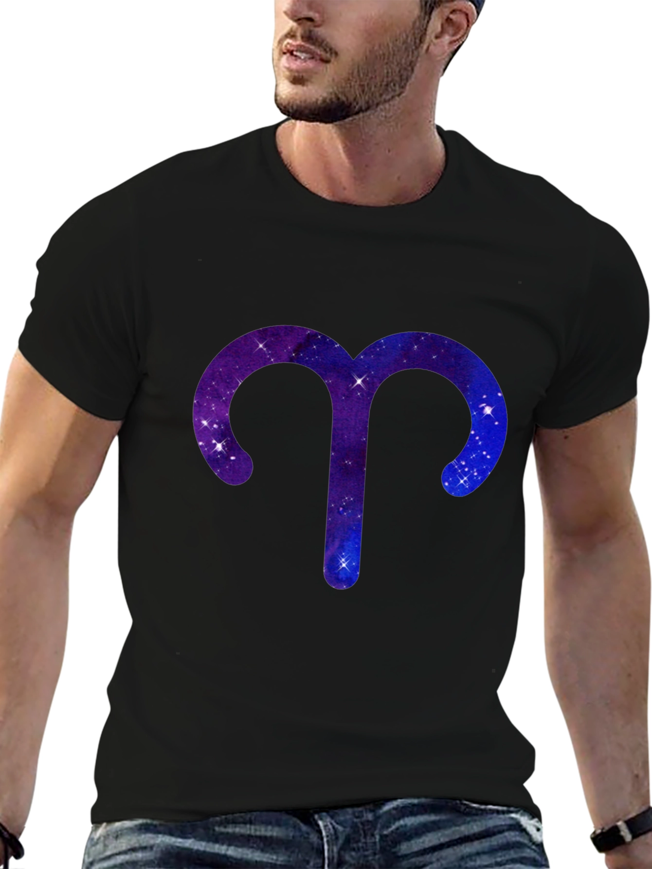 Aries Zodiac Galaxy Graphic T-Shirt