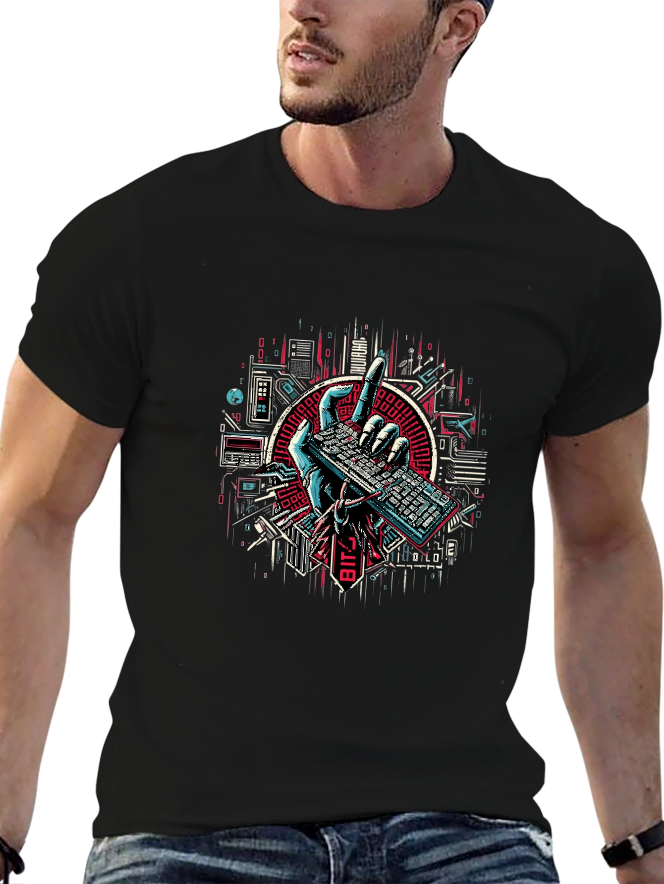 Tech Hand Keyboard Graphic Tee