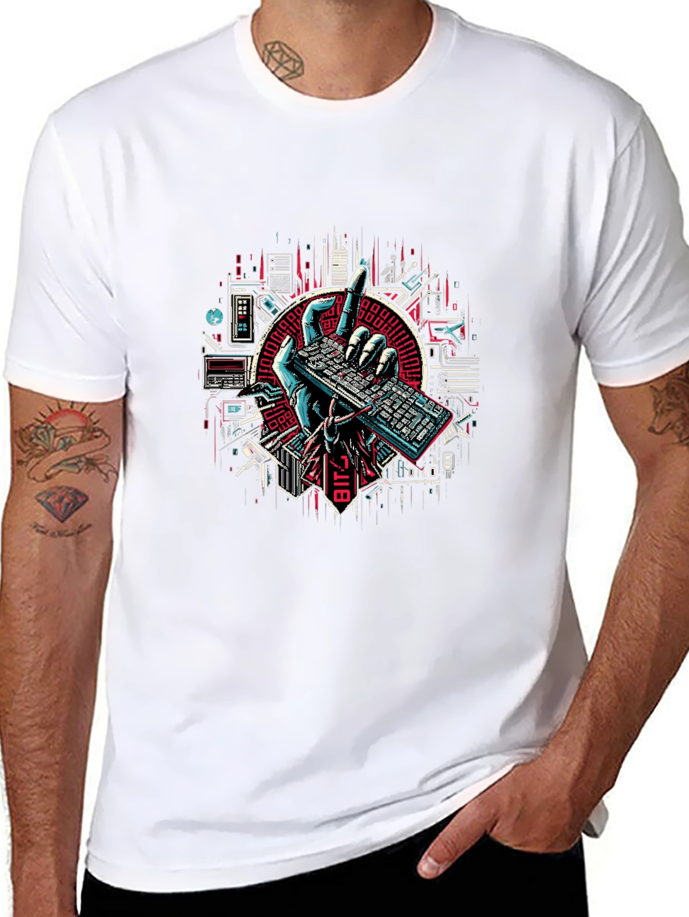 Tech Hand Keyboard Graphic Tee
