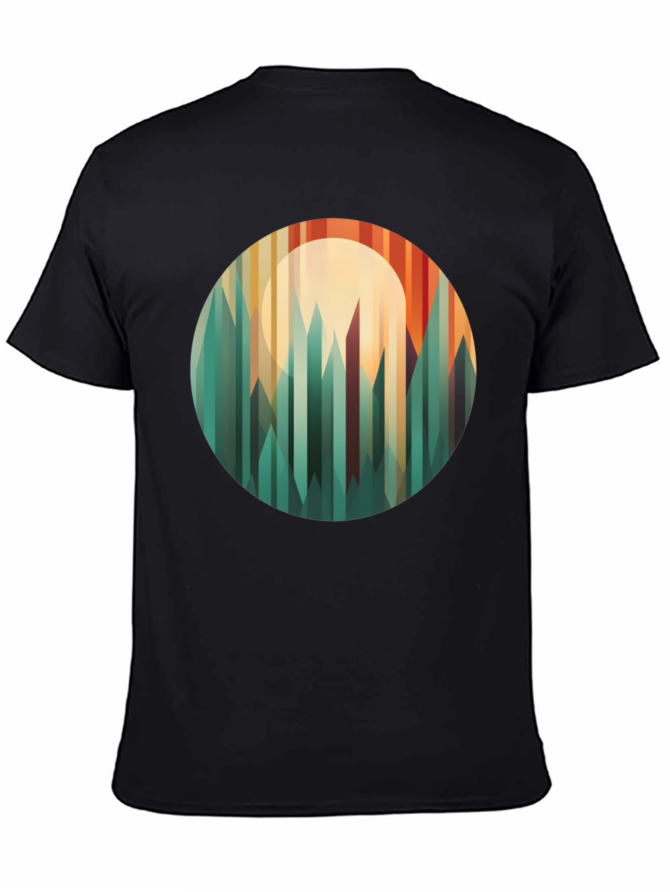 Geometric Mountainscape Graphic Tee - Modern Style
