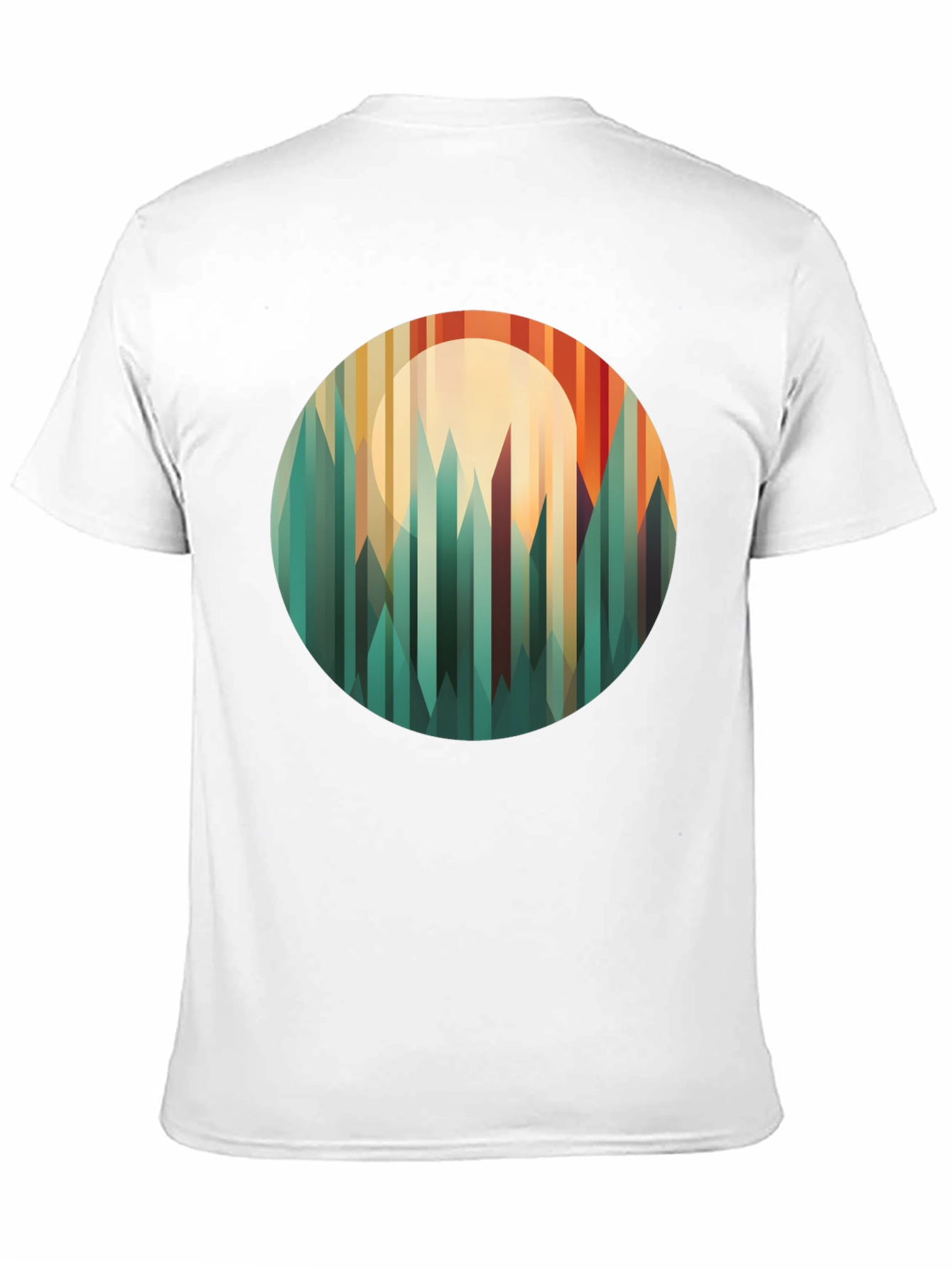 Geometric Mountainscape Graphic Tee - Modern Style