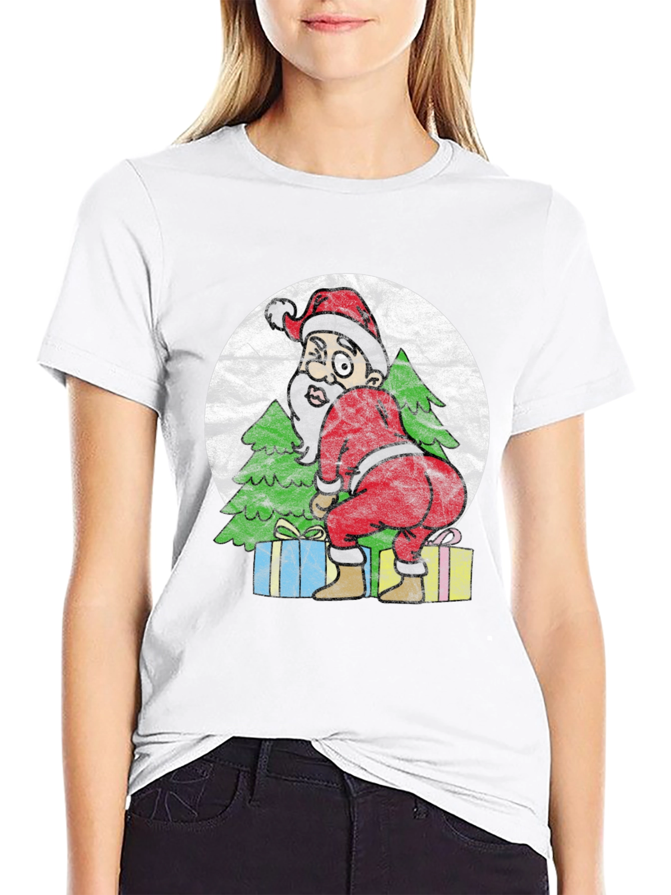 Funny Santa Twerk Christmas Graphic Tee