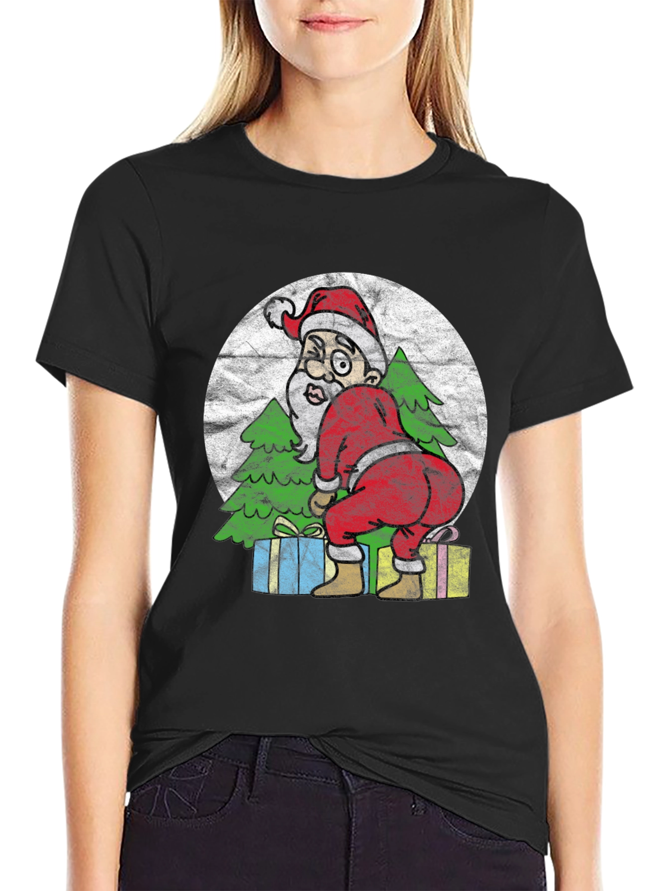 Funny Santa Twerk Christmas Graphic Tee